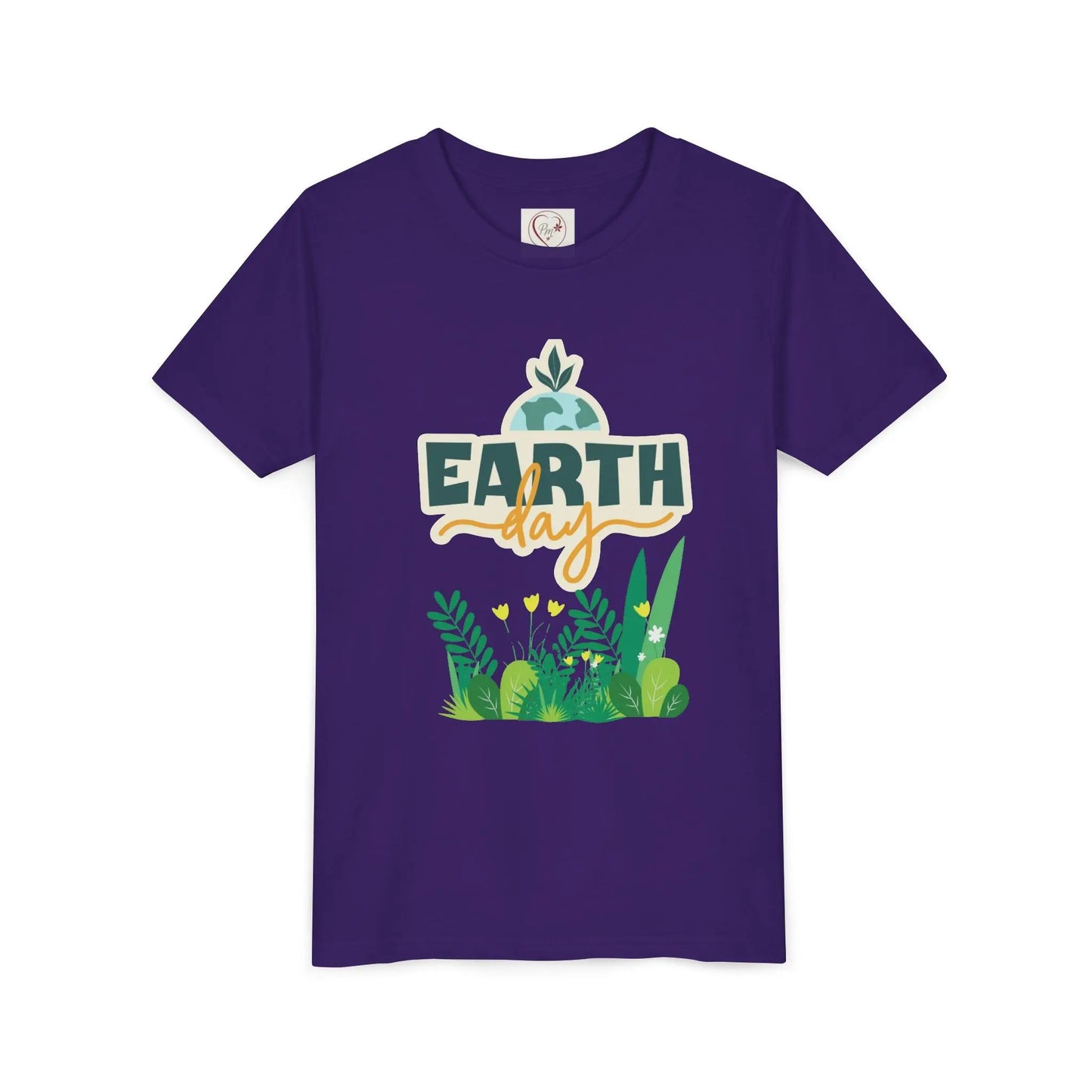 Soft cotton youth tee with Earth Day green foliage design. Perfect for eco-friendly kids and Earth Day celebrations. Sizes S-XL.
Team Purple