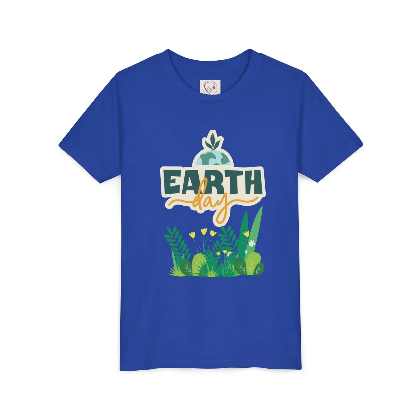 Soft cotton youth tee with Earth Day green foliage design. Perfect for eco-friendly kids and Earth Day celebrations. Sizes S-XL.
True Royal