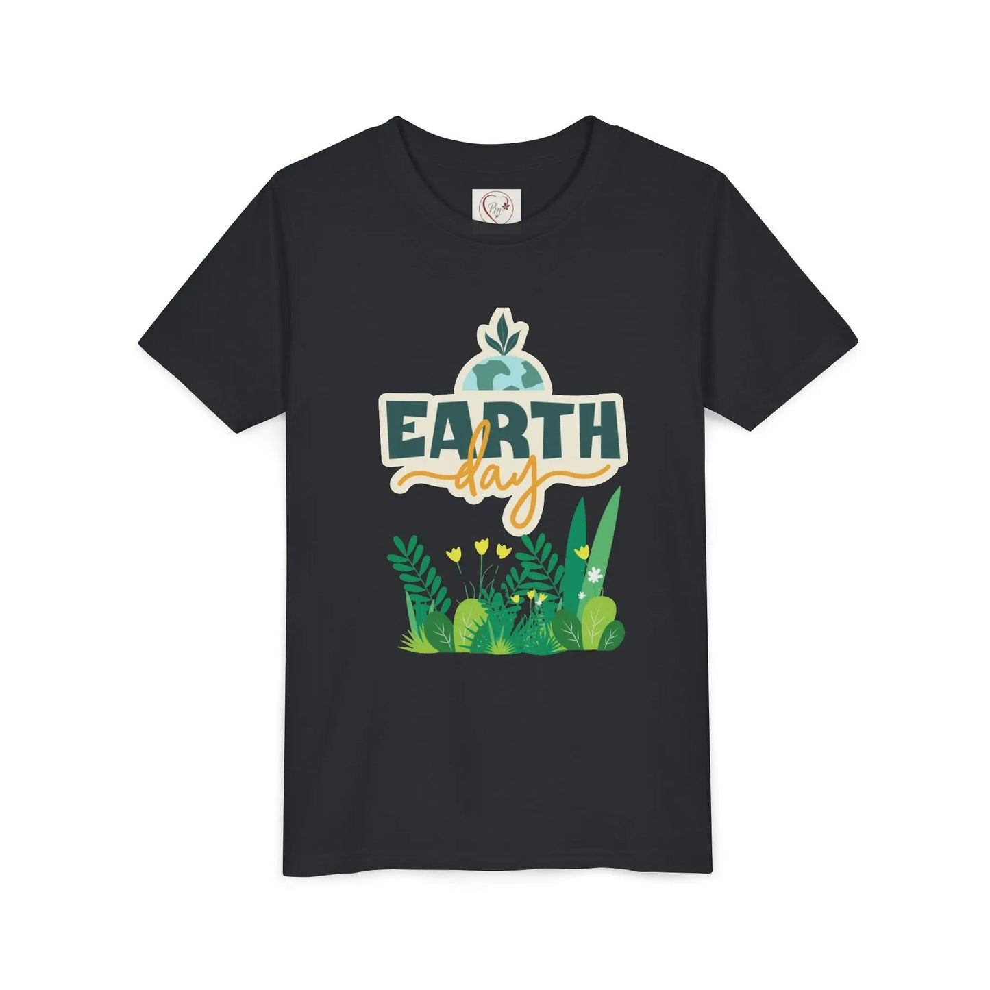 Soft cotton youth tee with Earth Day green foliage design. Perfect for eco-friendly kids and Earth Day celebrations. Sizes S-XL.
Vintage Black