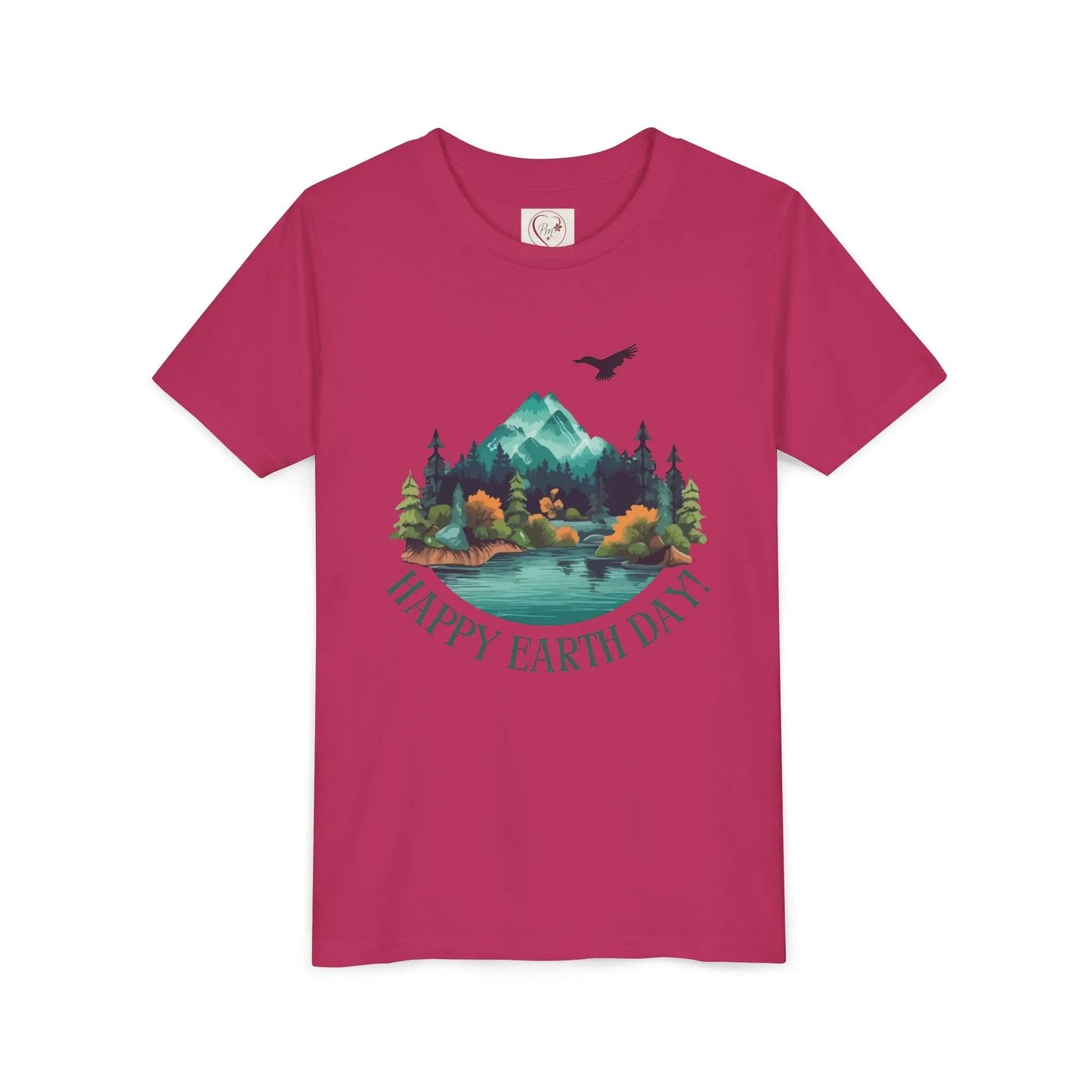 Soft cotton youth tee with mountain lake woodland scene and Happy Earth Day message. Perfect for nature-loving kids. Sizes S-XL.
Berry