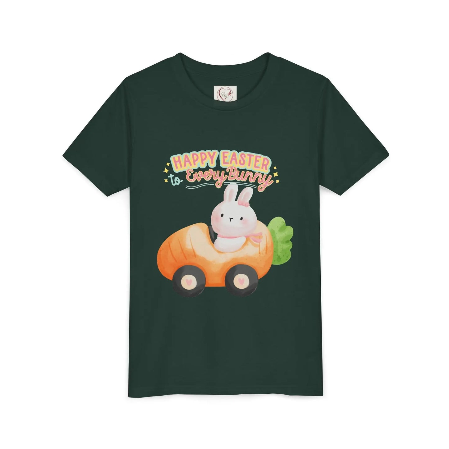  Adorable Easter tee with bunny riding a carrot car. Soft, lightweight cotton perfect for egg hunts & spring celebrations. Whimsical pastel design kids, Forest