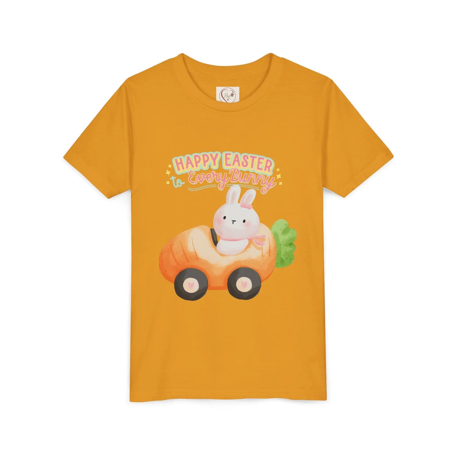  Adorable Easter tee with bunny riding a carrot car. Soft, lightweight cotton perfect for egg hunts & spring celebrations. Whimsical pastel design kids, Mustard