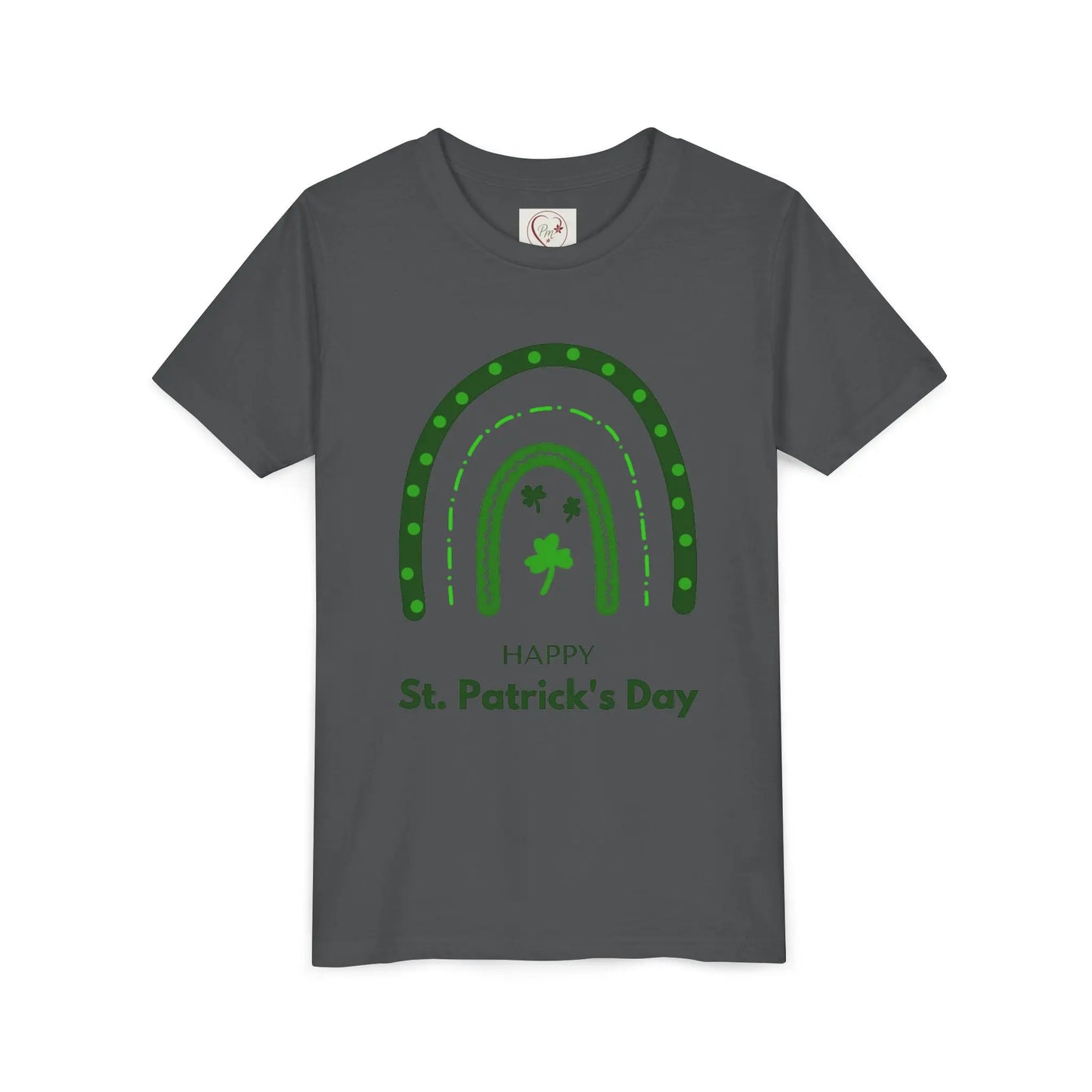 Celebrate St. Patrick's Day with this vibrant rainbow shamrock youth tee. Eye-catching design perfect for parades, parties & Irish pride all March long. Asphalt
