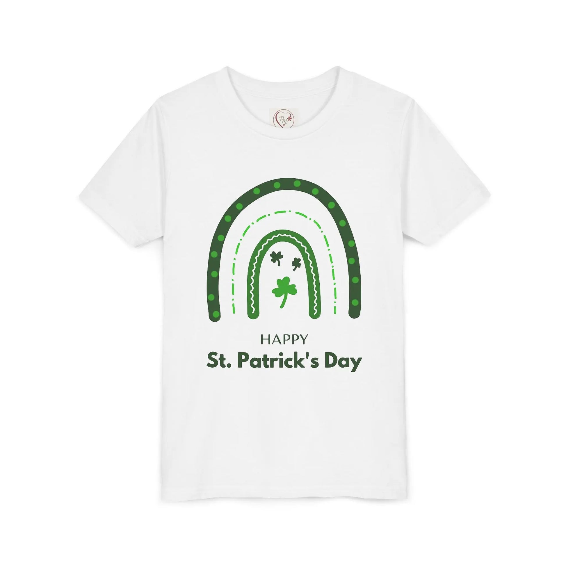 Celebrate St. Patrick's Day with this vibrant rainbow shamrock youth tee. Eye-catching design perfect for parades, parties & Irish pride all March long. White