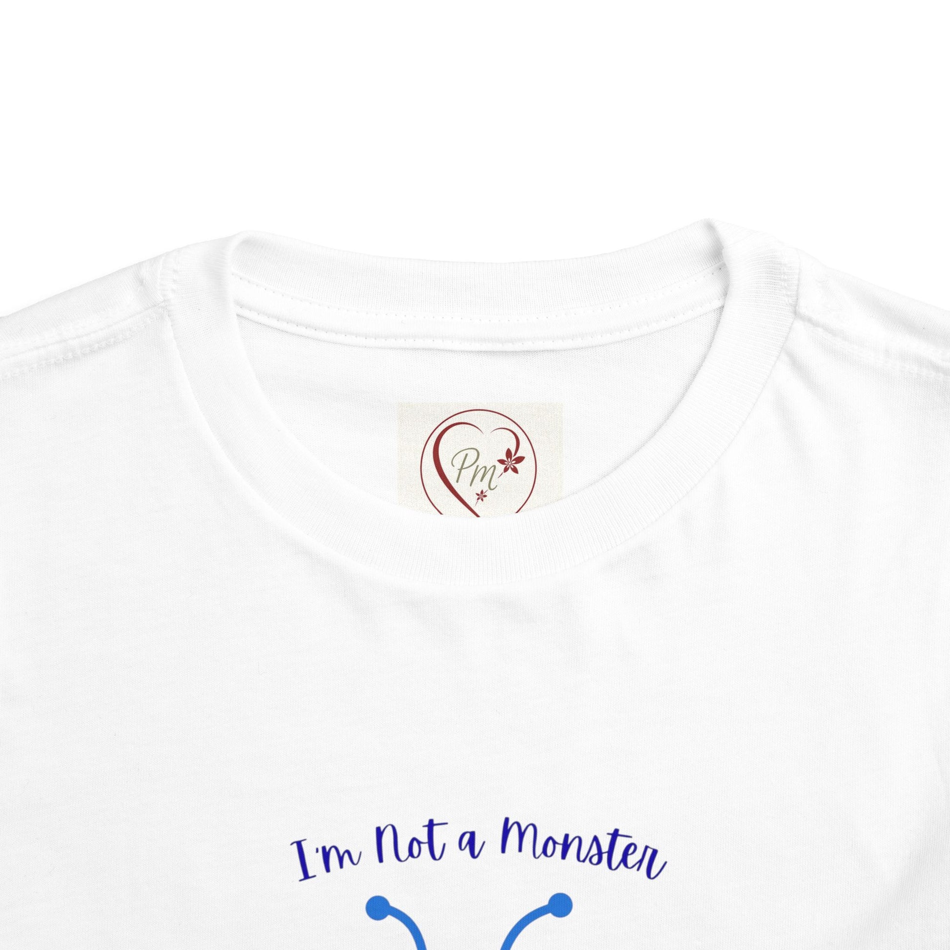 I'm Not a Monster I'm Just Different Toddler Tee | Autism Awareness- neck tag-Pm Creations 25 logo
