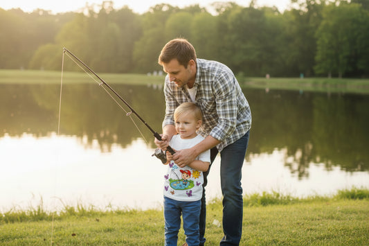 Cute kid fishing toddler tee with a fun outdoor graphic. Soft cotton, sizes 2T–5T. Perfect for little anglers, lake days & nature-loving kids. White