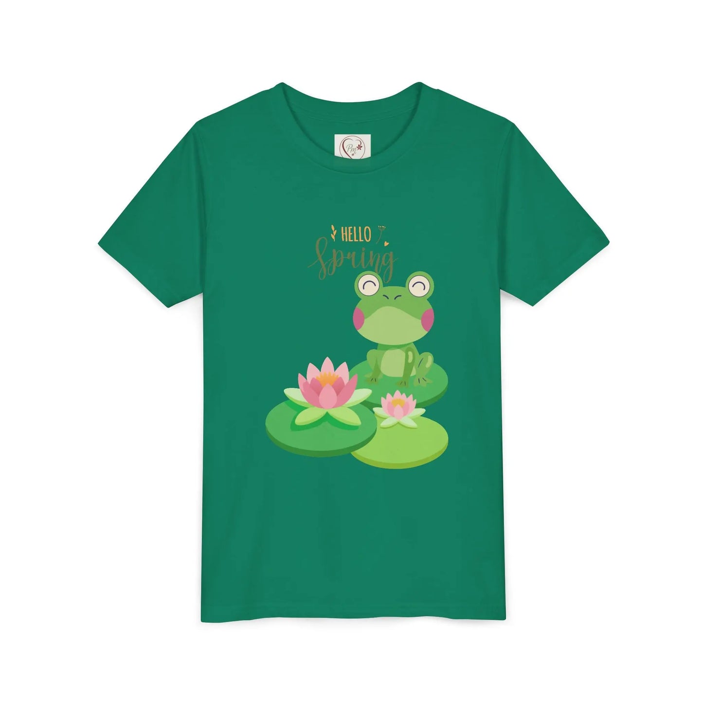 Soft cotton youth tee with playful frogs, water lilies, florals, and bluebird. Perfect for spring adventures and everyday wear. Sizes S-XL.
Kelly Green
