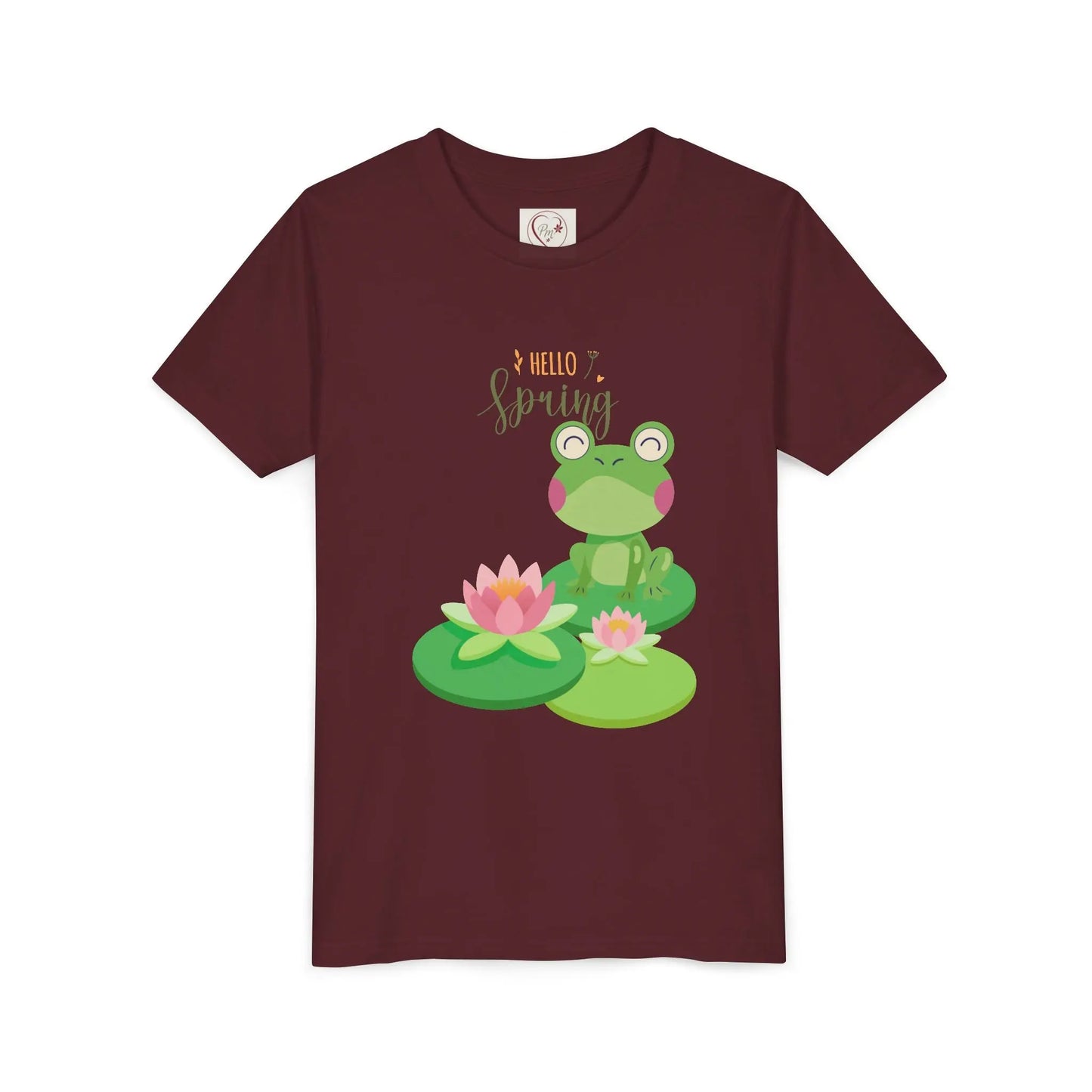 Soft cotton youth tee with playful frogs, water lilies, florals, and bluebird. Perfect for spring adventures and everyday wear. Sizes S-XL.
Maroon