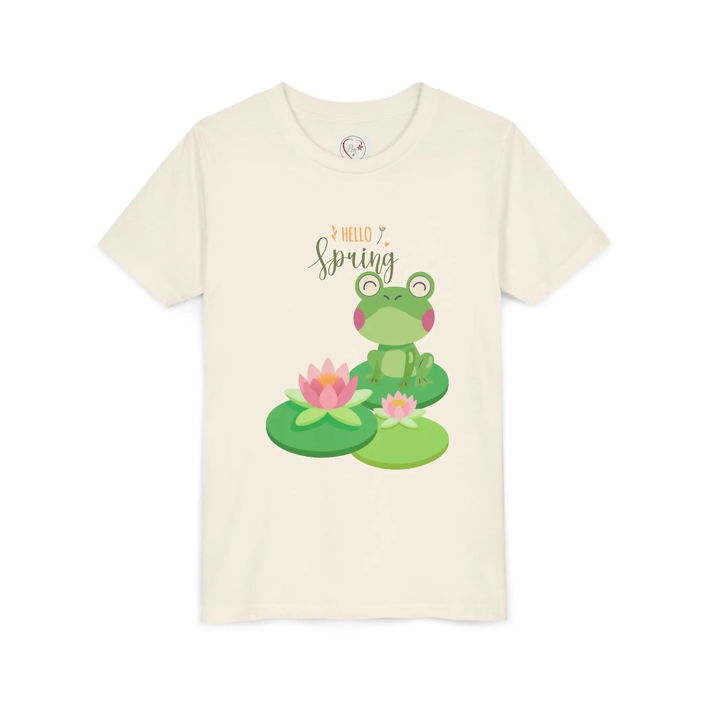 Soft cotton youth tee with playful frogs, water lilies, florals, and bluebird. Perfect for spring adventures and everyday wear. Sizes S-XL.
Natural