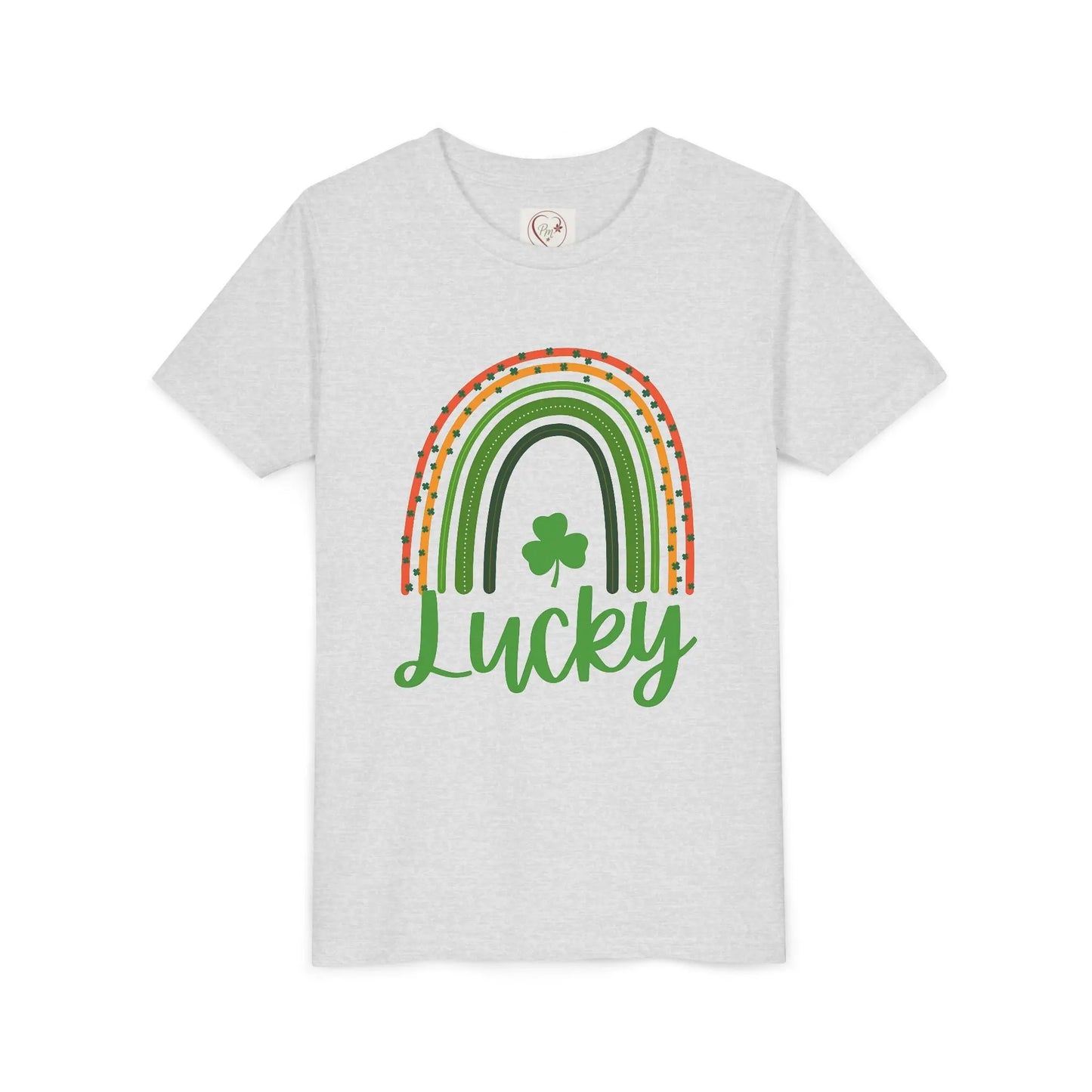 Celebrate St. Patrick's Day with this vibrant Lucky Rainbow youth tee. Soft, comfortable, perfect for parades, parties & Irish pride all March long. Ash
