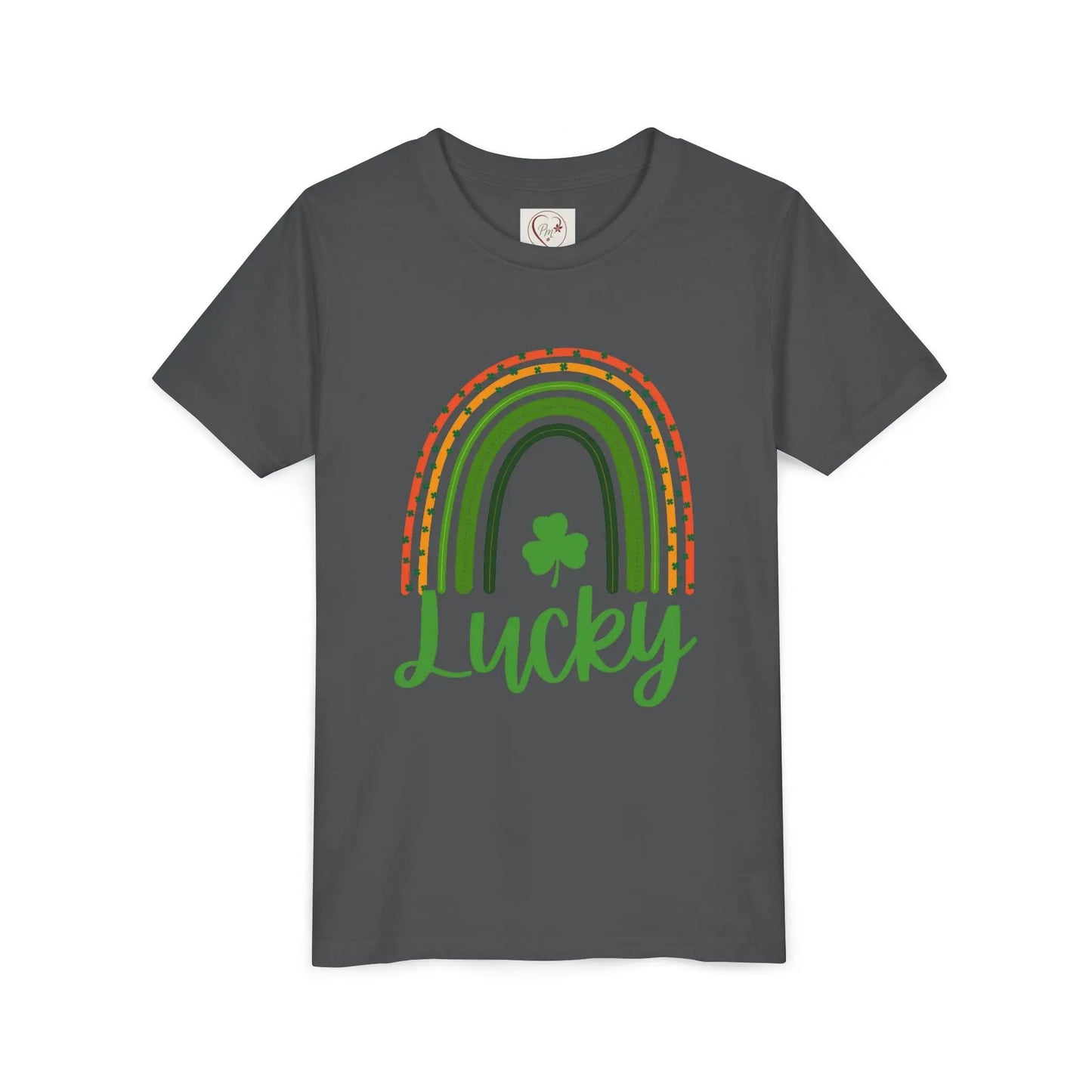 Celebrate St. Patrick's Day with this vibrant Lucky Rainbow youth tee. Soft, comfortable, perfect for parades, parties & Irish pride all March long. Asphalt