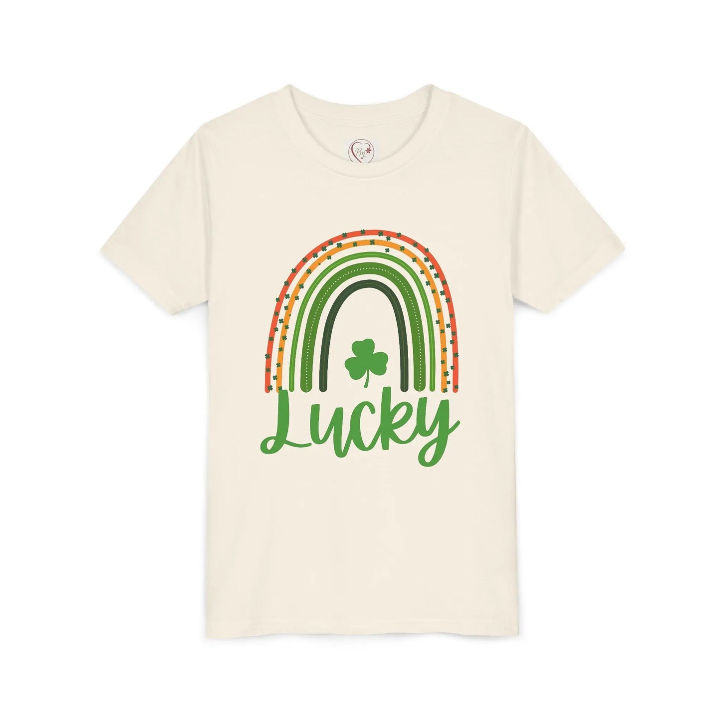 Celebrate St. Patrick's Day with this vibrant Lucky Rainbow youth tee. Soft, comfortable, perfect for parades, parties & Irish pride all March long. Natural