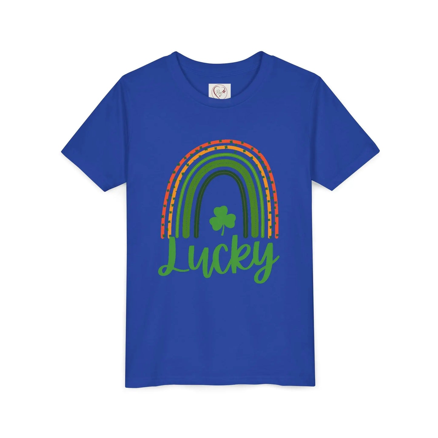 Celebrate St. Patrick's Day with this vibrant Lucky Rainbow youth tee. Soft, comfortable, perfect for parades, parties & Irish pride all March long. True Royal
