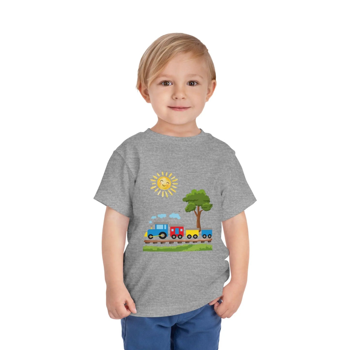 All aboard! This sunny train graphic toddler tee is perfect for little train lovers. Soft, bright, and ready for every adventure. Sizes 2T–5T.
Athletic Heather