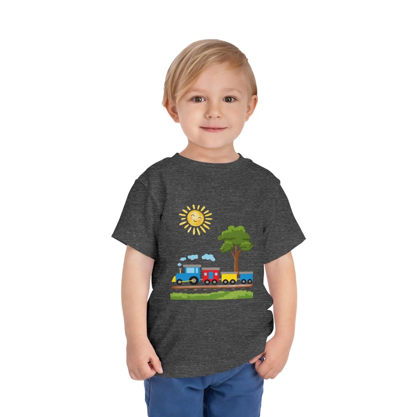 All aboard! This sunny train graphic toddler tee is perfect for little train lovers. Soft, bright, and ready for every adventure. Sizes 2T–5T.
Deep Heather