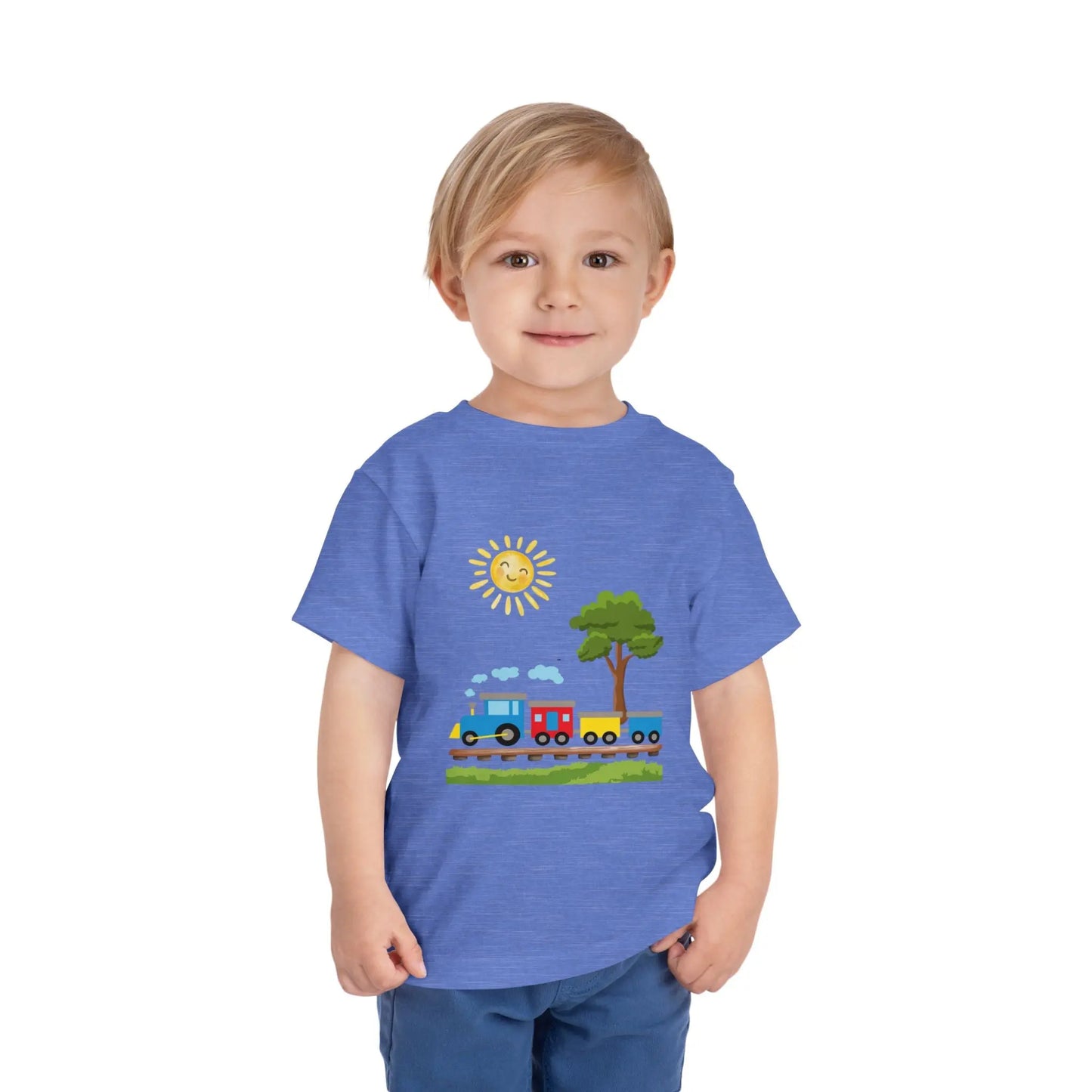 All aboard! This sunny train graphic toddler tee is perfect for little train lovers. Soft, bright, and ready for every adventure. Sizes 2T–5T.
Heather Columbia Blue