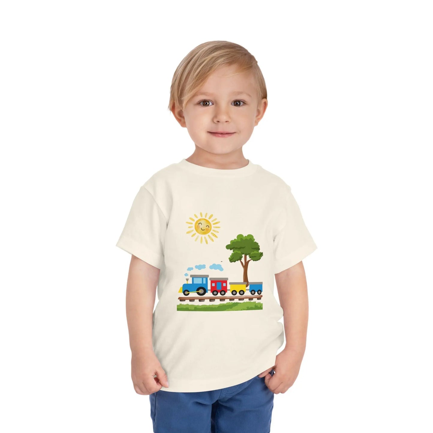 All aboard! This sunny train graphic toddler tee is perfect for little train lovers. Soft, bright, and ready for every adventure. Sizes 2T–5T.
Natural