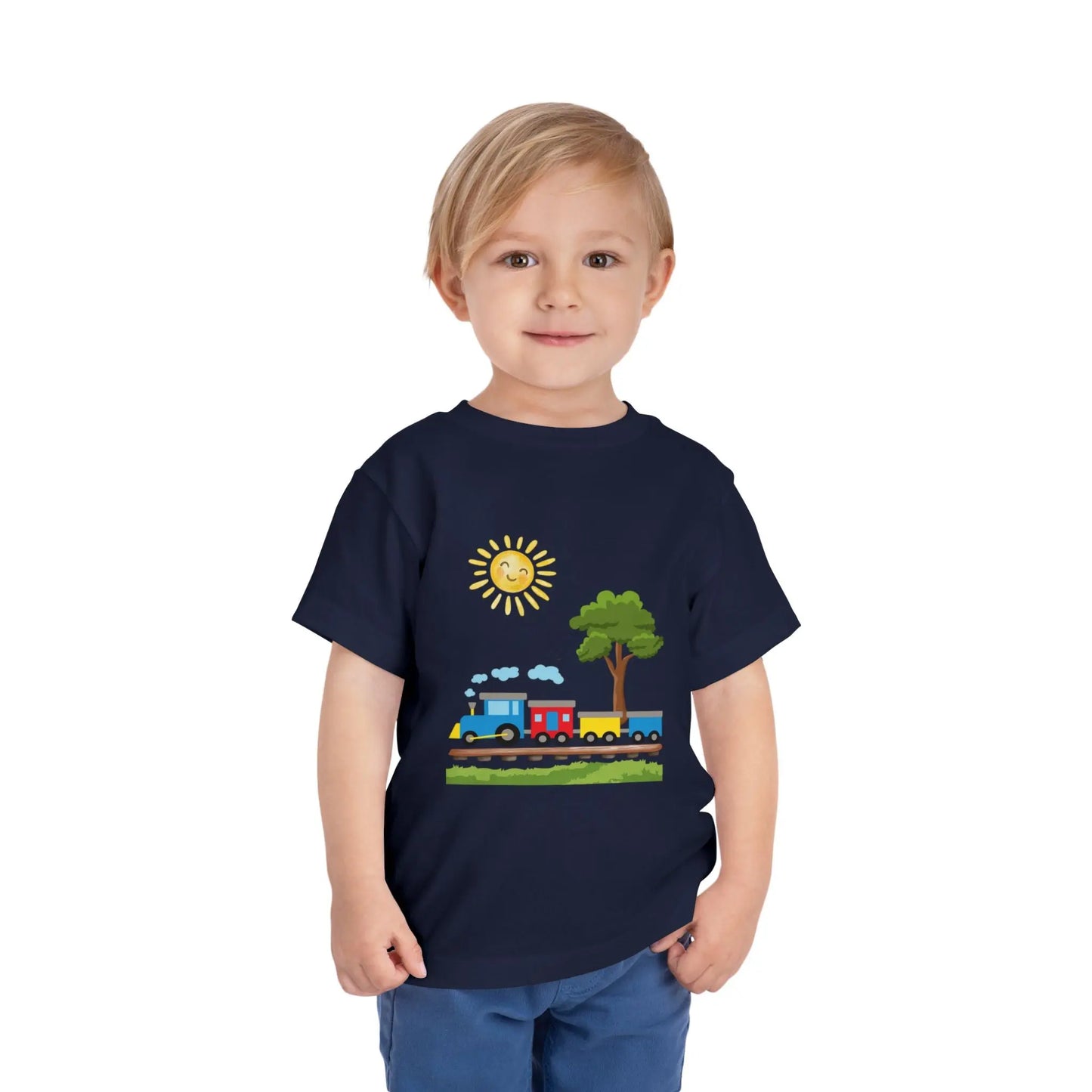 All aboard! This sunny train graphic toddler tee is perfect for little train lovers. Soft, bright, and ready for every adventure. Sizes 2T–5T.
Navy