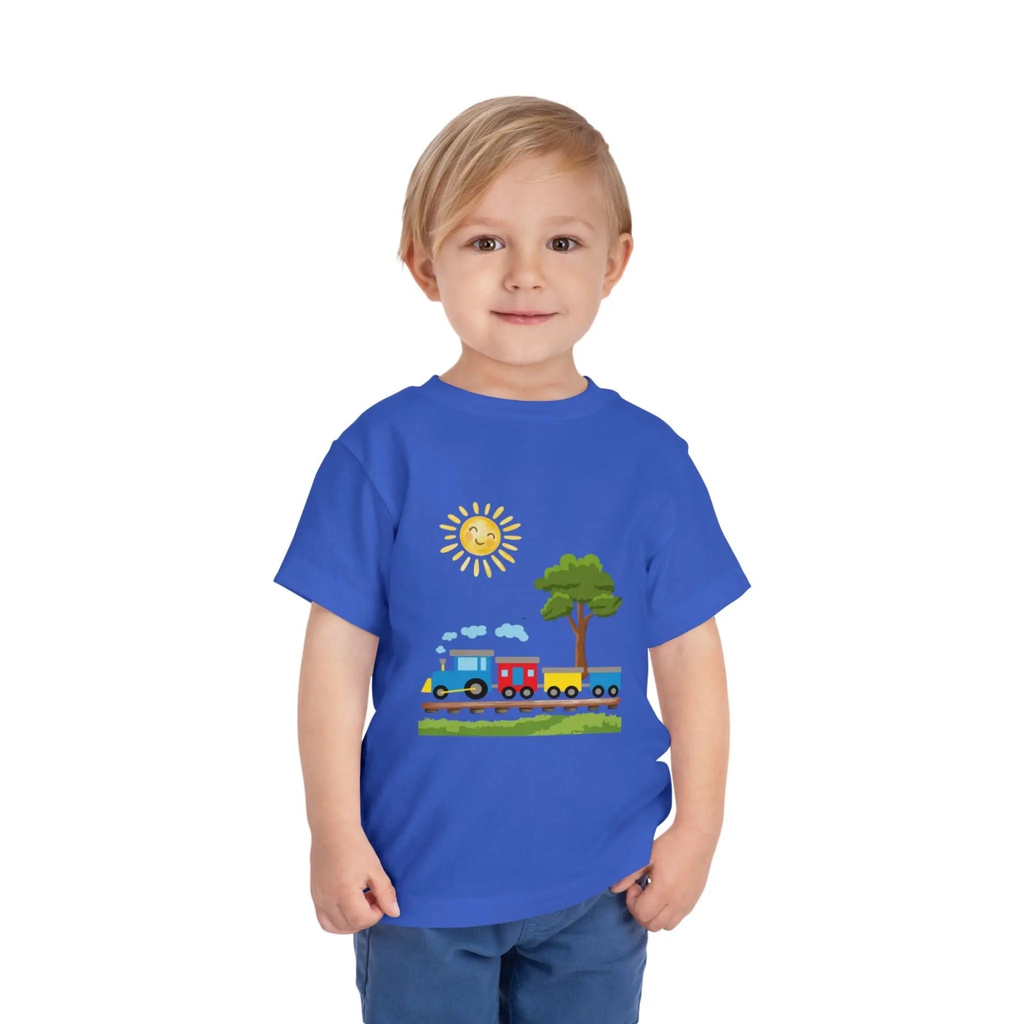 All aboard! This sunny train graphic toddler tee is perfect for little train lovers. Soft, bright, and ready for every adventure. Sizes 2T–5T.
True Royal