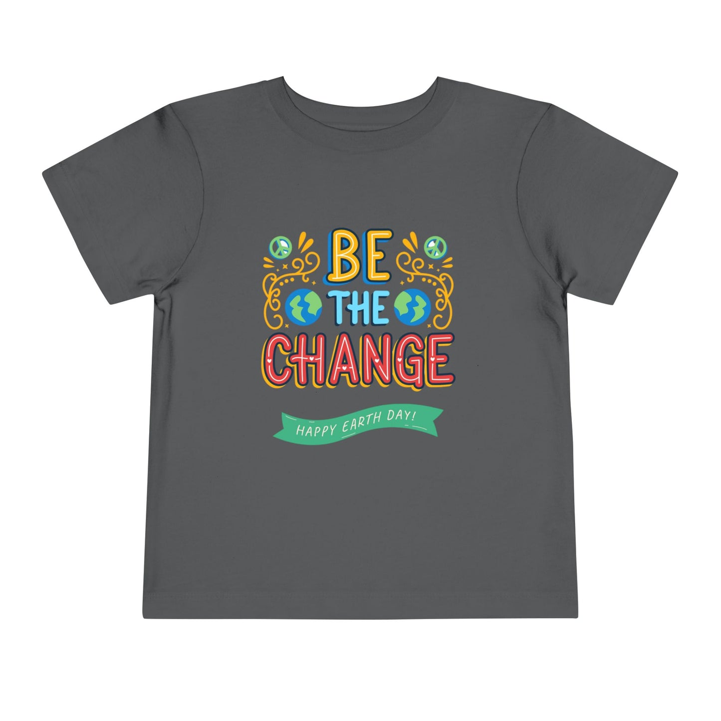 Soft cotton toddler tee with Be the Change message and globe icons. Perfect for Earth Day celebrations and eco-friendly kids. Sizes 2T-5T.
Asphalt