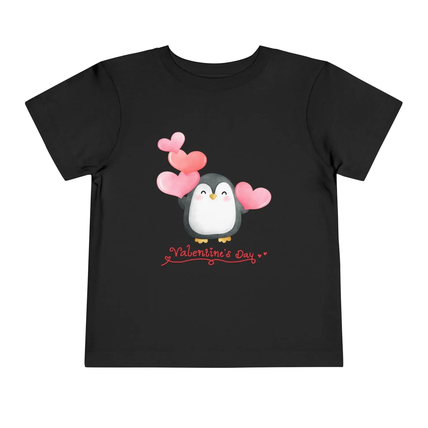 Soft cotton toddler tee with sweet penguin and pink hearts. Perfect for Valentine's Day celebrations and spreading love. Sizes 2T-5T.
Black