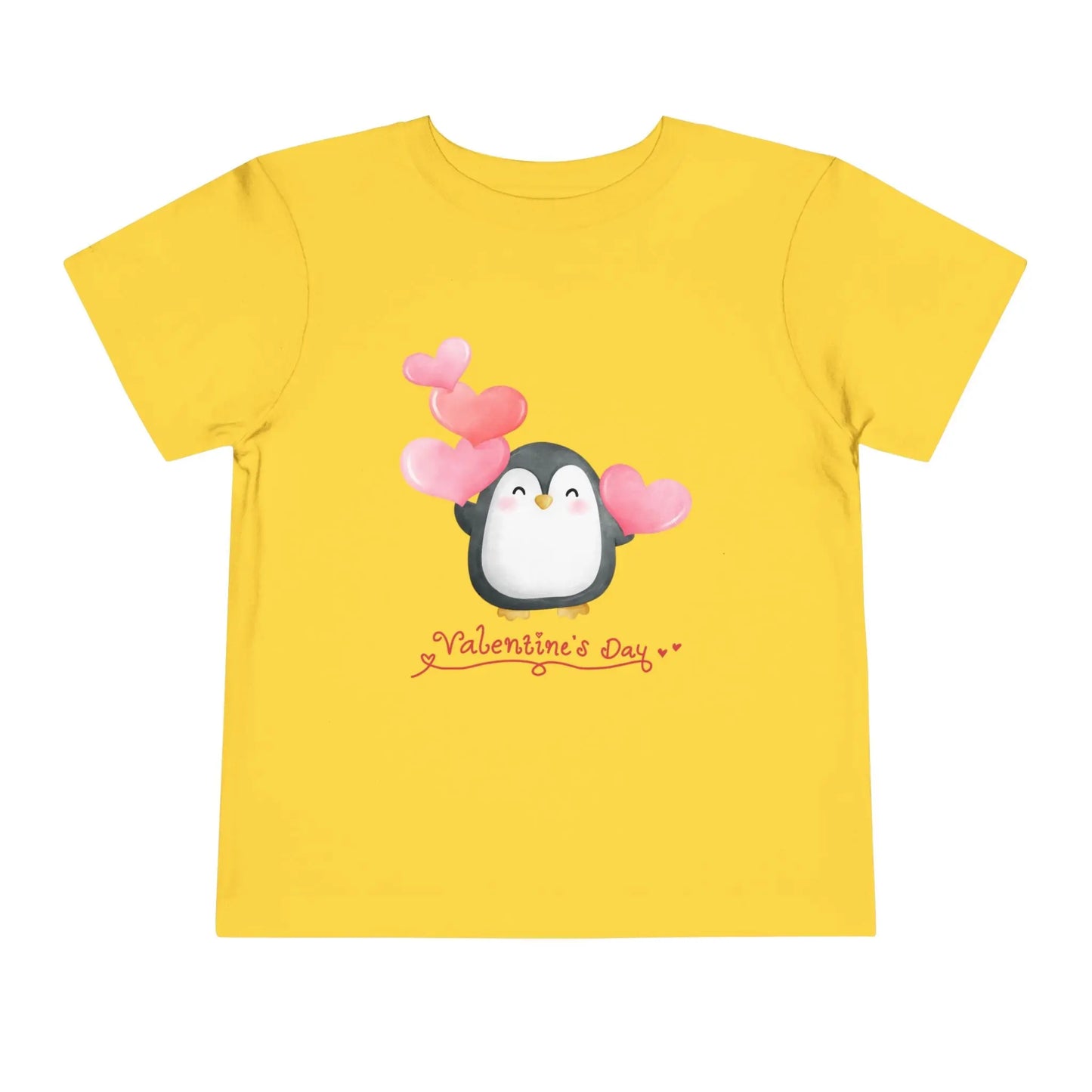 Soft cotton toddler tee with sweet penguin and pink hearts. Perfect for Valentine's Day celebrations and spreading love. Sizes 2T-5T.
Yellow