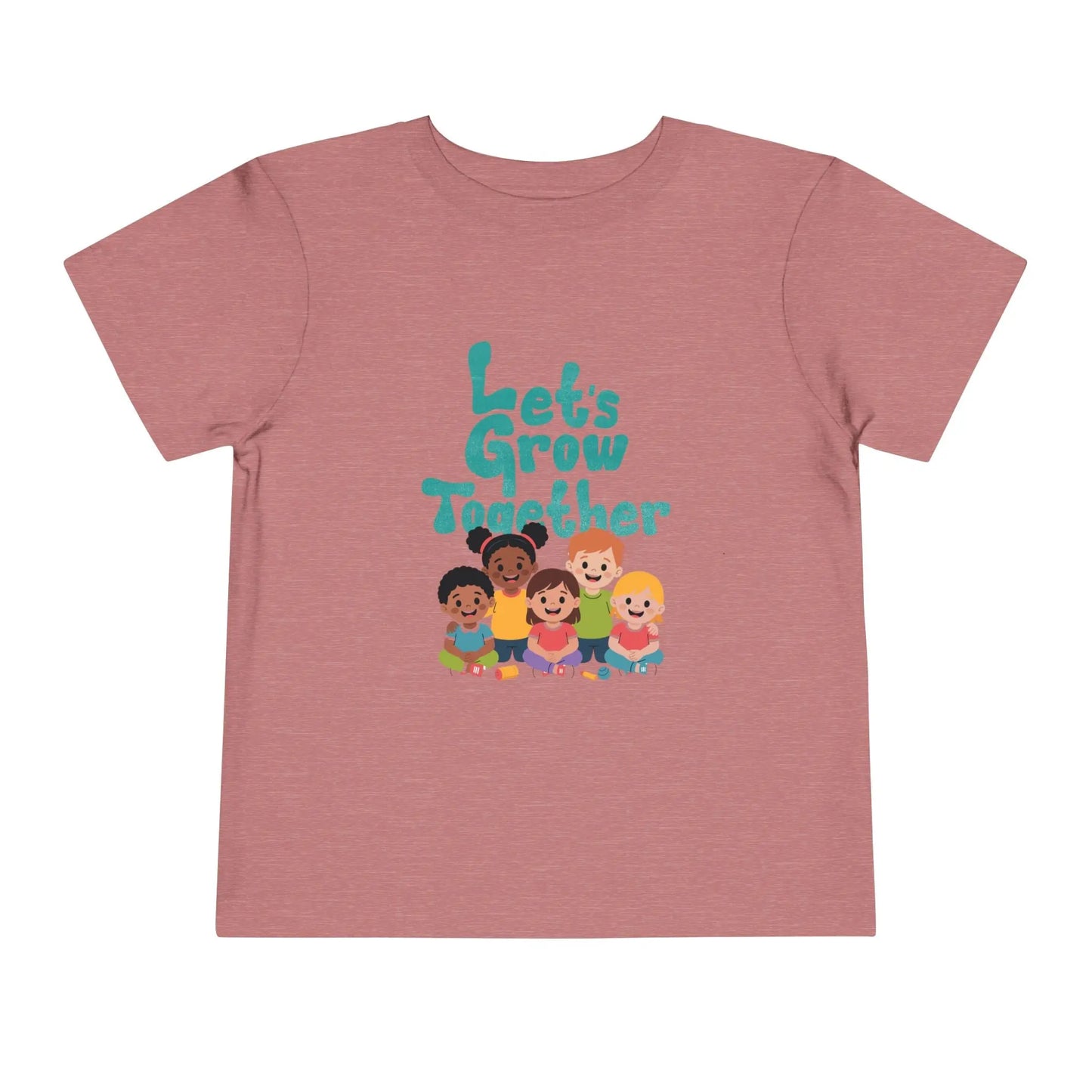 Soft cotton toddler tee with Let's Grow Together message and multicultural smiling faces. Perfect for celebrating diversity and friendship. Sizes 2T-5T.
Heather Mauve