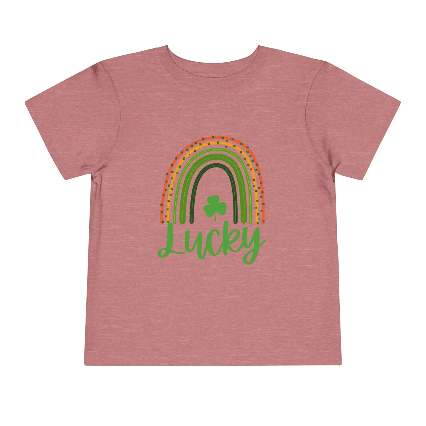 Soft cotton toddler tee with Lucky rainbow and shamrock design. Perfect for St. Patrick's Day parades and celebrations. Sizes 2T-5T.
Heather Mauve