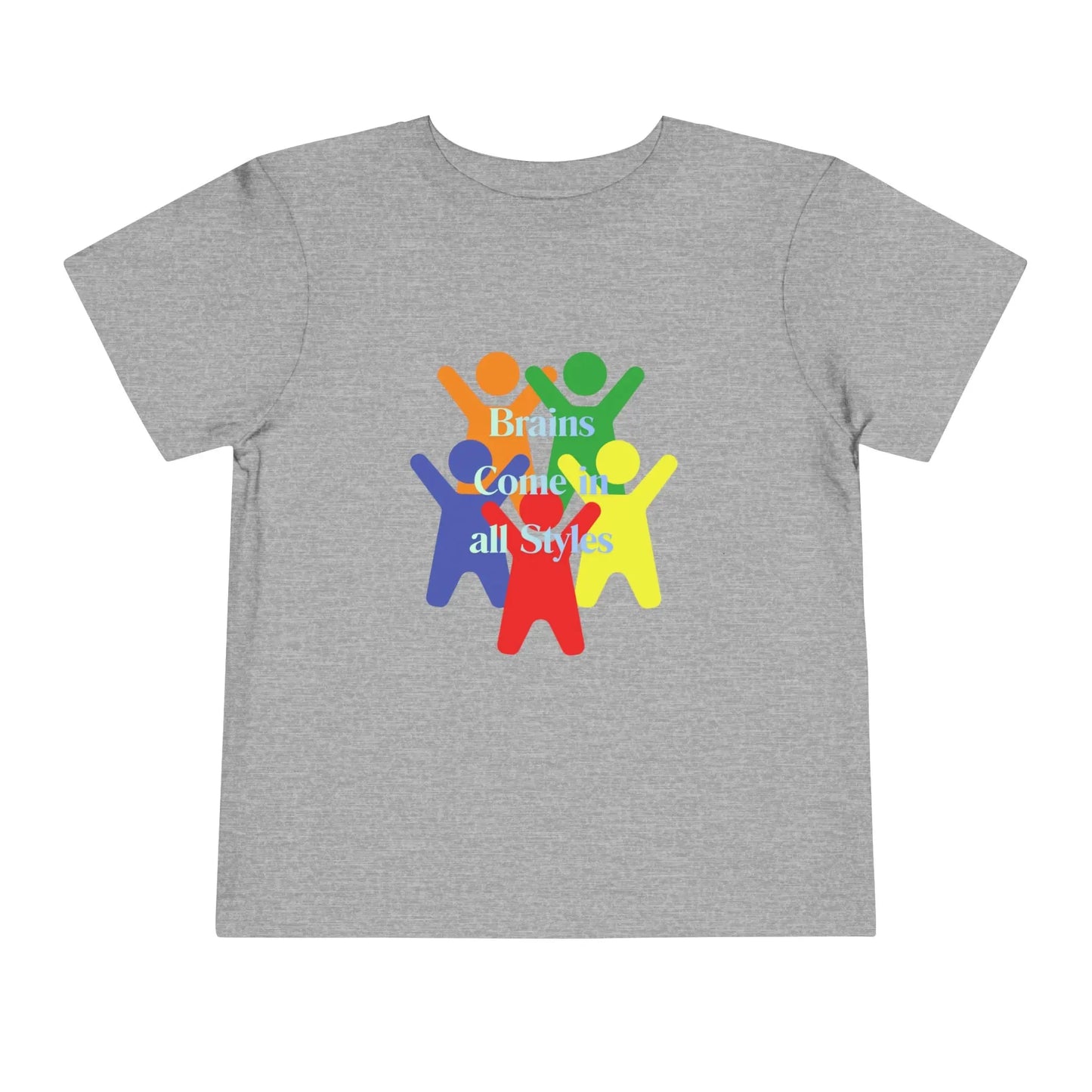 Soft cotton toddler tee with colorful diverse figures celebrating inclusion. Perfect for neurodiversity awareness and everyday play. Sizes 2T-5T.
Athletic  Heather