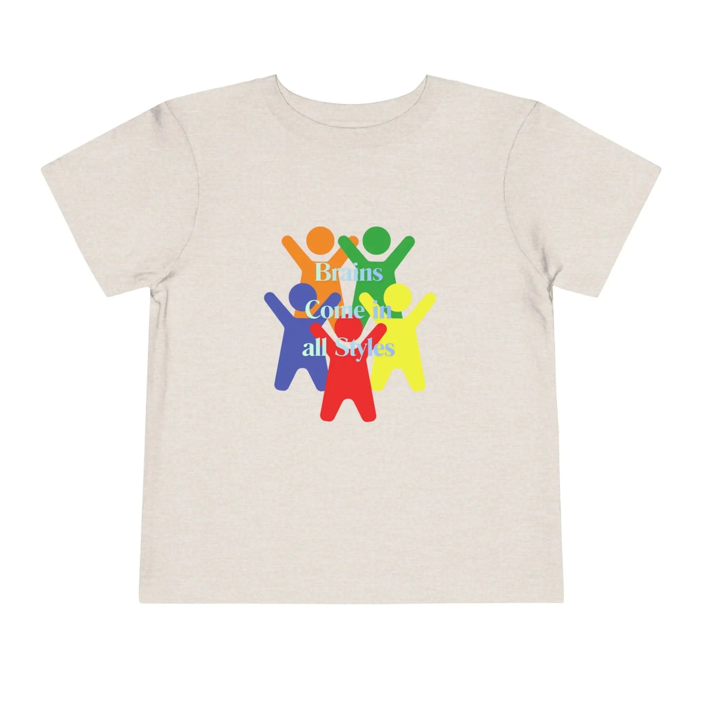 Soft cotton toddler tee with colorful diverse figures celebrating inclusion. Perfect for neurodiversity awareness and everyday play. Sizes 2T-5T.
Heather Dust