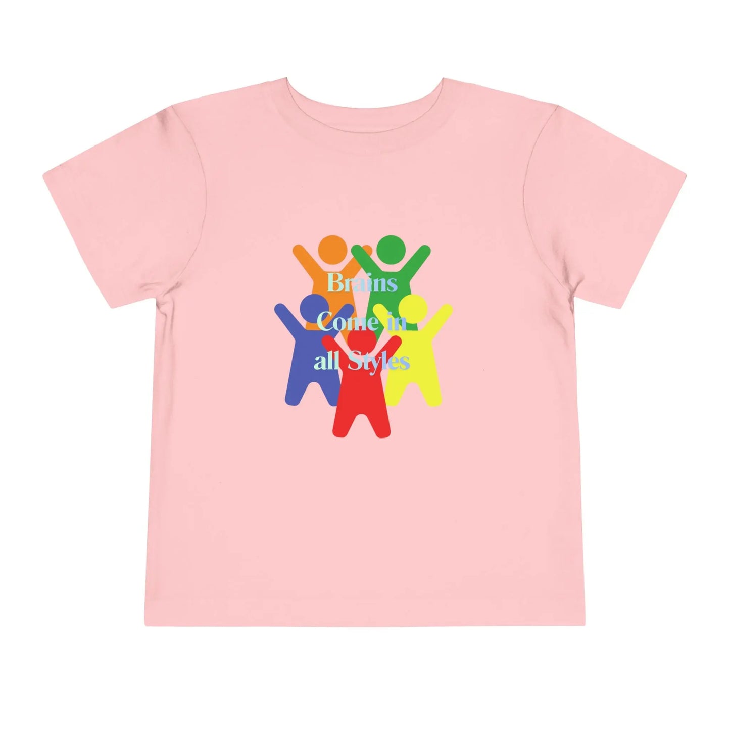 Soft cotton toddler tee with colorful diverse figures celebrating inclusion. Perfect for neurodiversity awareness and everyday play. Sizes 2T-5T.
Pink
