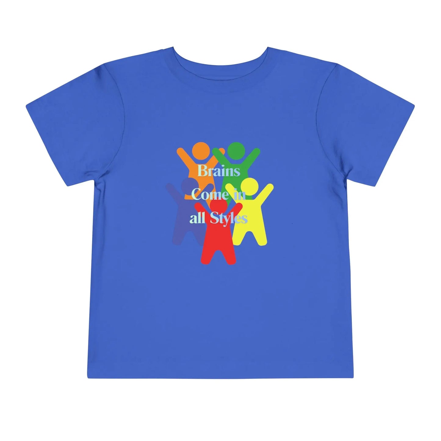 Soft cotton toddler tee with colorful diverse figures celebrating inclusion. Perfect for neurodiversity awareness and everyday play. Sizes 2T-5T.
True Royal