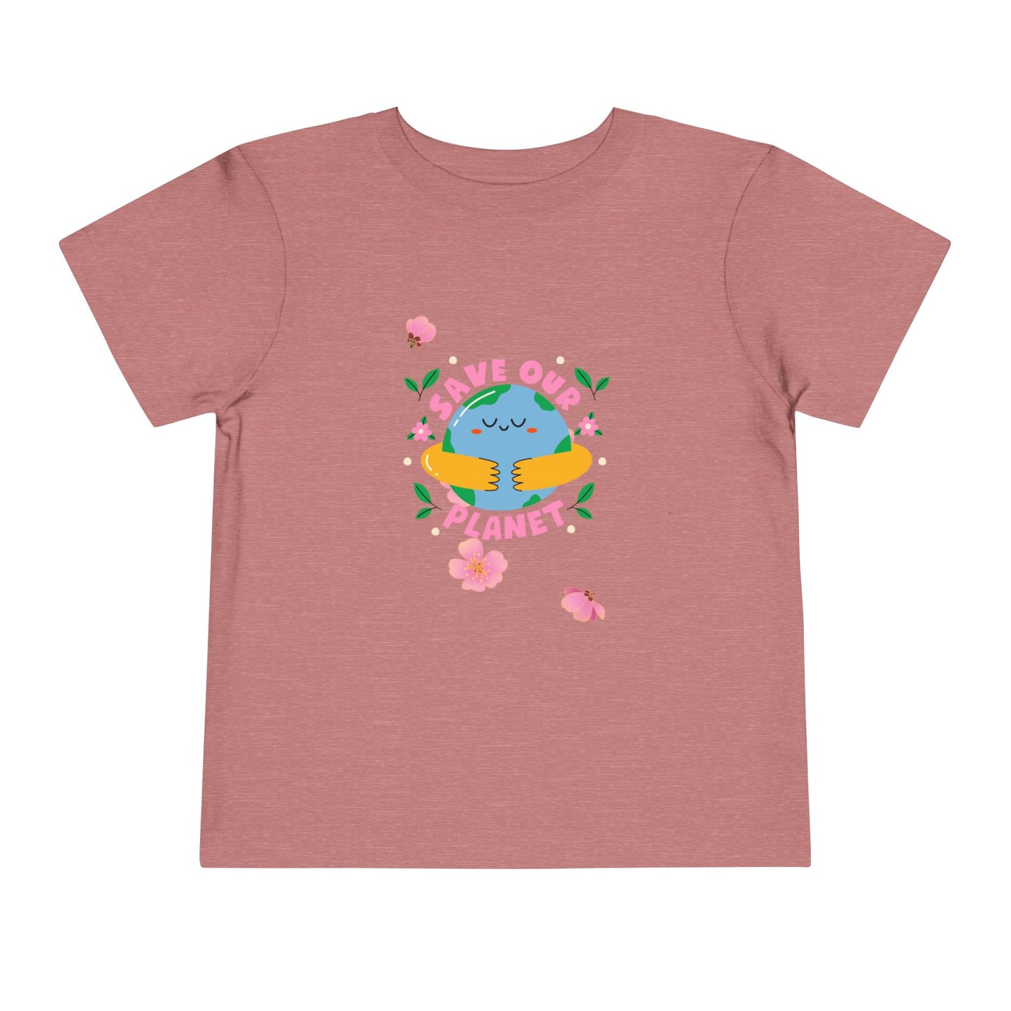 Soft cotton toddler tee with smiling planet in hands and flowers. Perfect for Earth Day celebrations and eco-friendly kids. Sizes 2T-5T.
Heather Mauve