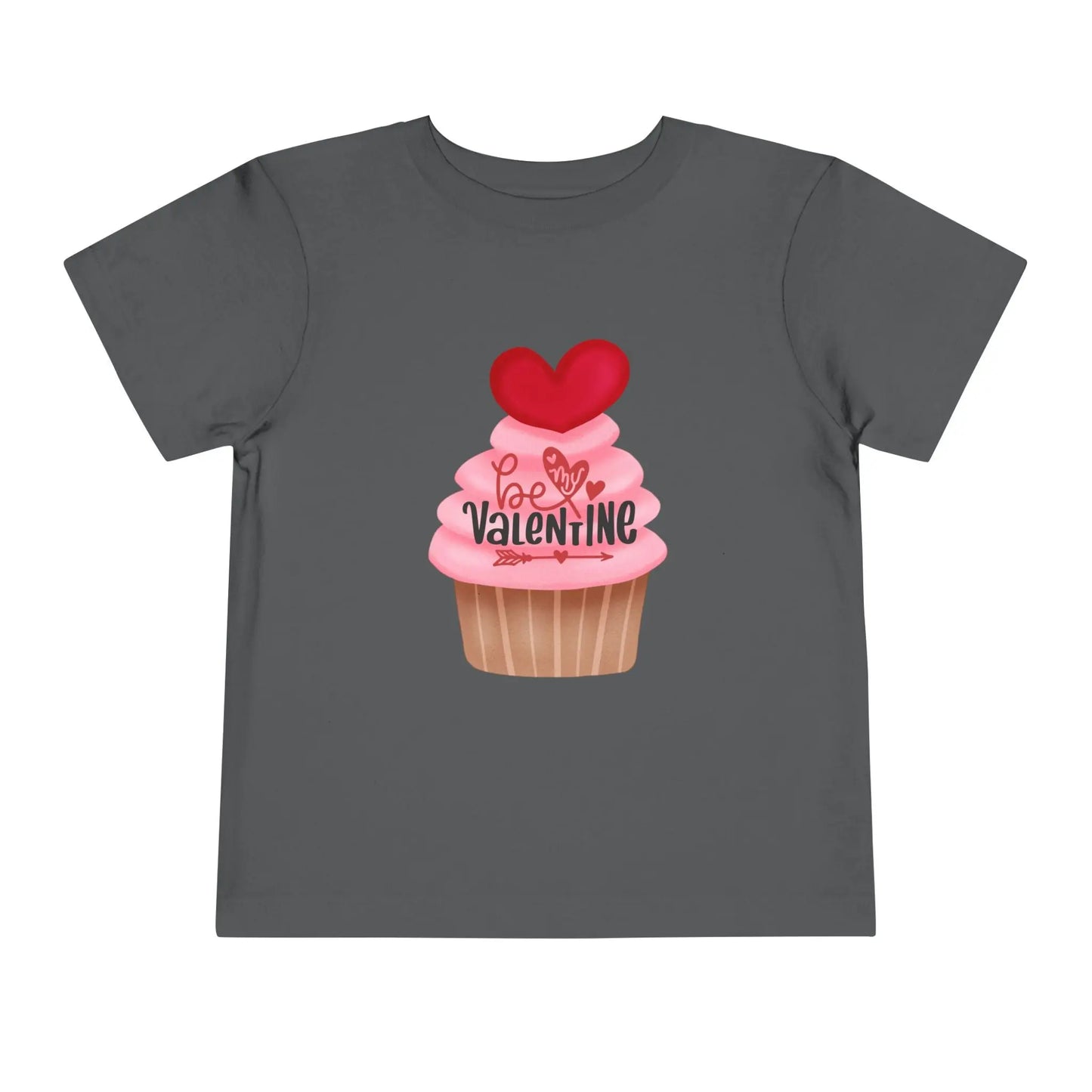 Soft cotton toddler tee with rosy cupcake and heart topper. Perfect for Valentine's Day celebrations and spreading love. Sizes 2T-5T.
Asphalt