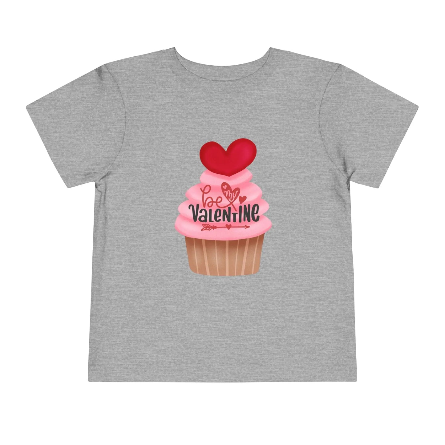 Soft cotton toddler tee with rosy cupcake and heart topper. Perfect for Valentine's Day celebrations and spreading love. Sizes 2T-5T.
Athletic Heather