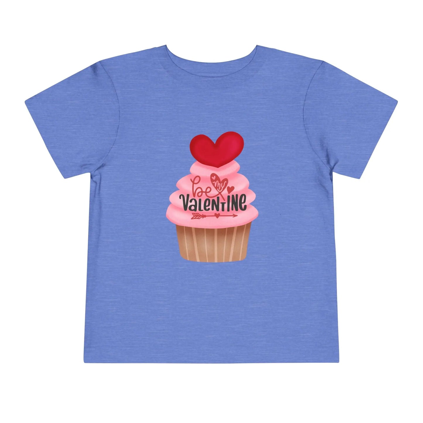 Soft cotton toddler tee with rosy cupcake and heart topper. Perfect for Valentine's Day celebrations and spreading love. Sizes 2T-5T.
Heather Columbia Blue