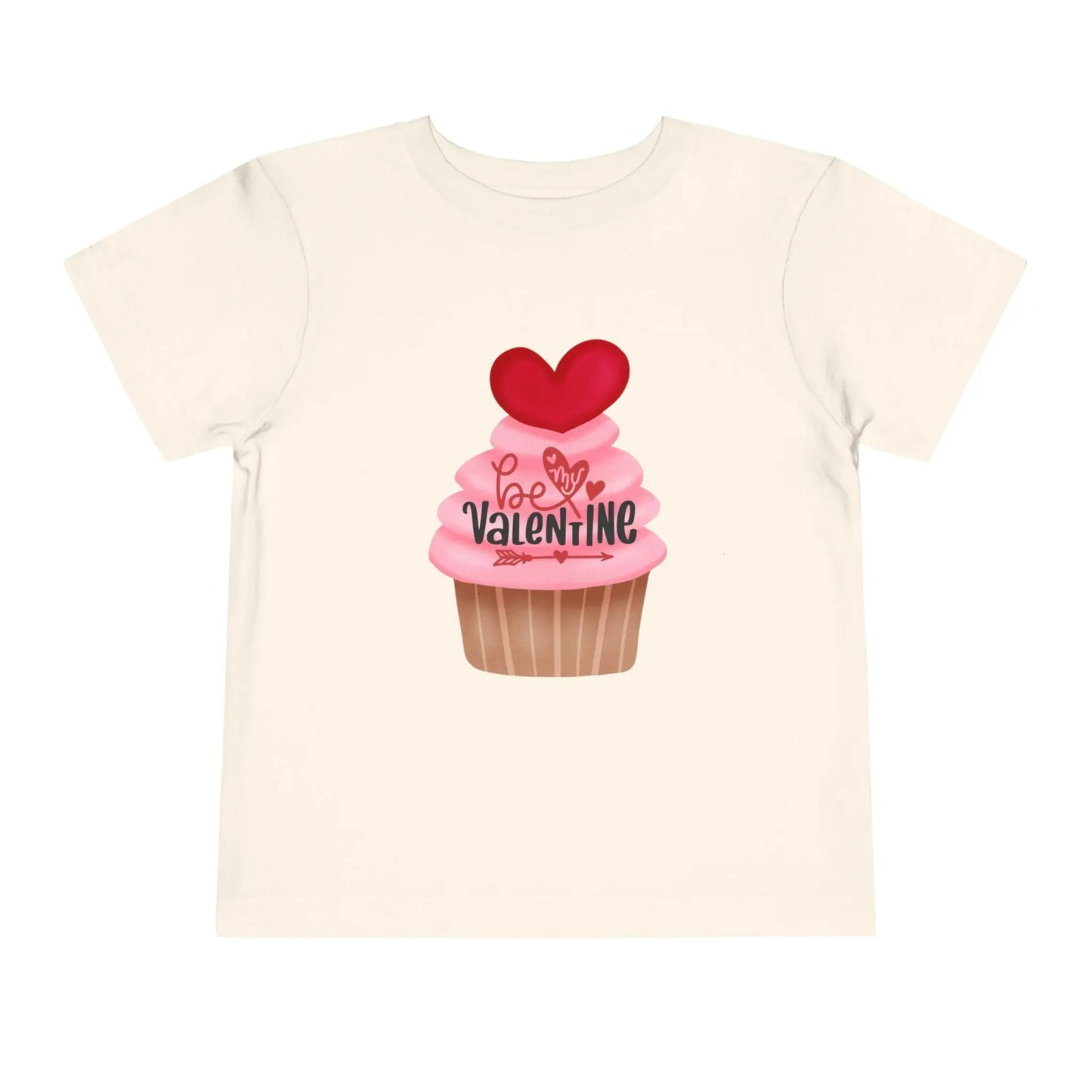 Soft cotton toddler tee with rosy cupcake and heart topper. Perfect for Valentine's Day celebrations and spreading love. Sizes 2T-5T.
Natural