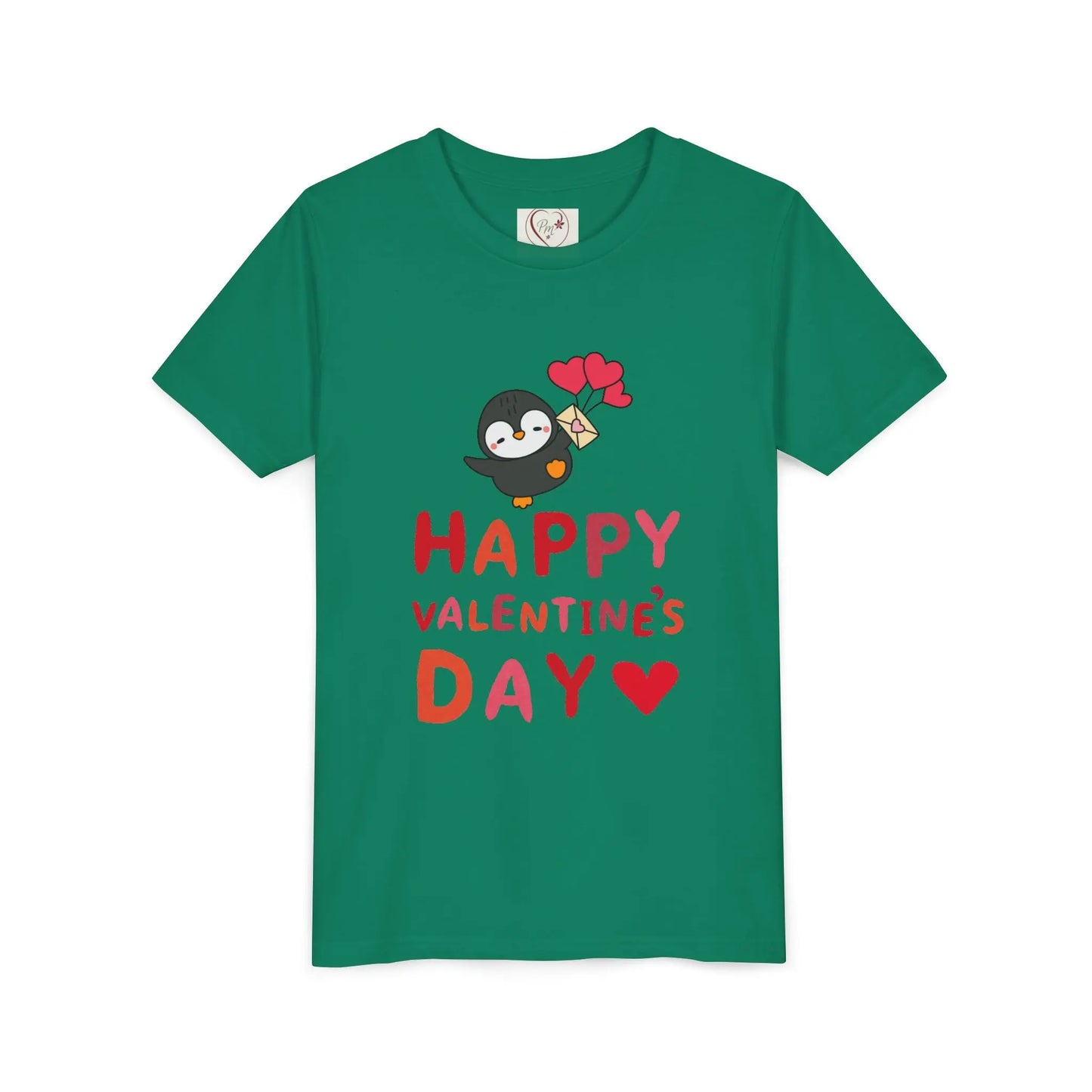 Adorable Valentine's Day youth tee featuring a cute penguin with pink hearts. Unique, fun design perfect for school parties & spreading love.
Kelly Green