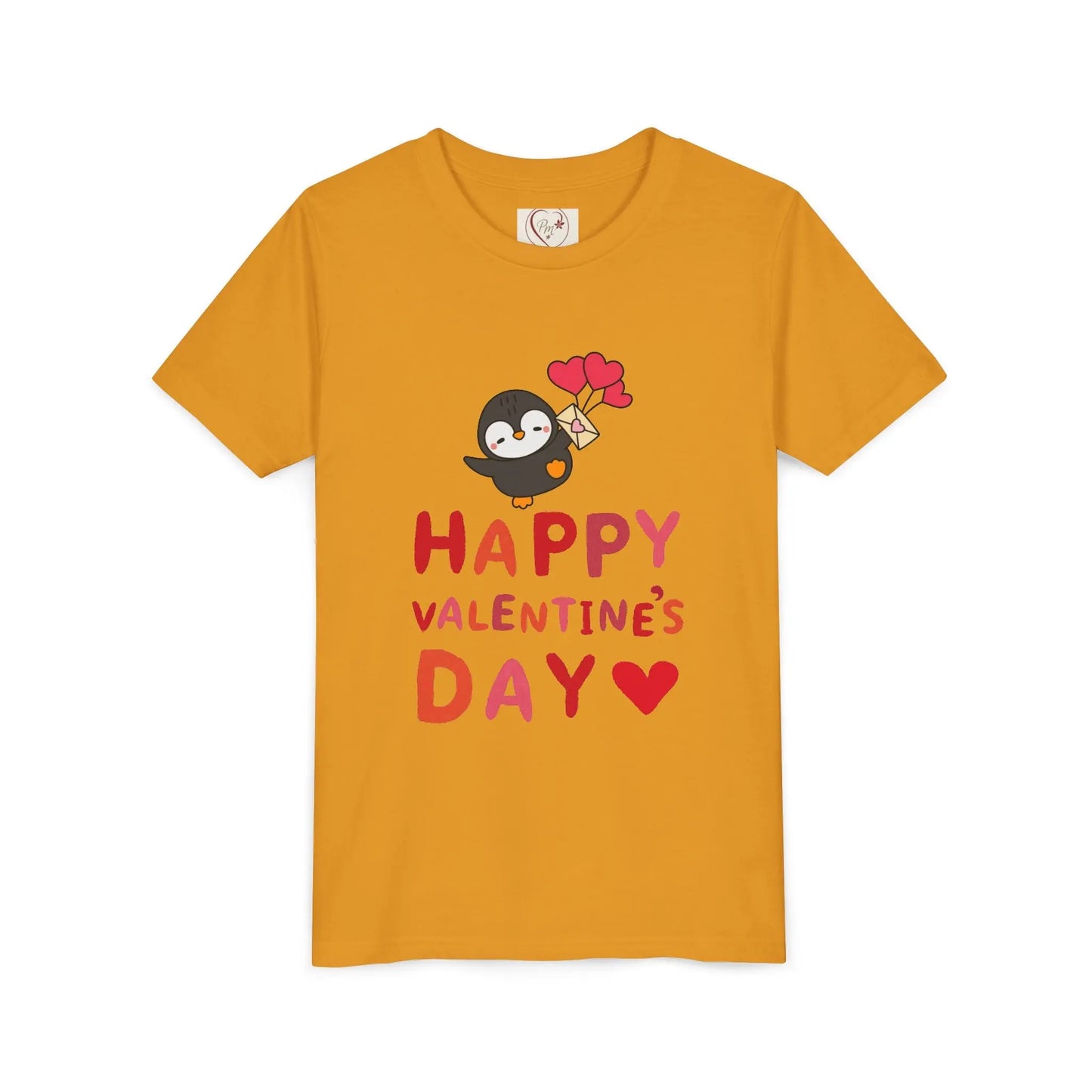 Adorable Valentine's Day youth tee featuring a cute penguin with pink hearts. Unique, fun design perfect for school parties & spreading love.
Mustard