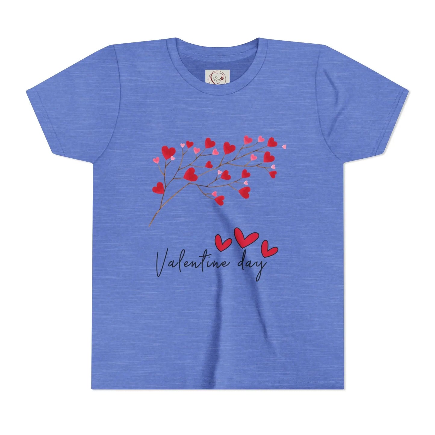 Sweet Valentine's Day youth tee with charming heart branch design. Perfect for school parties, celebrations & spreading love all February long.
Heather Columbia Blue