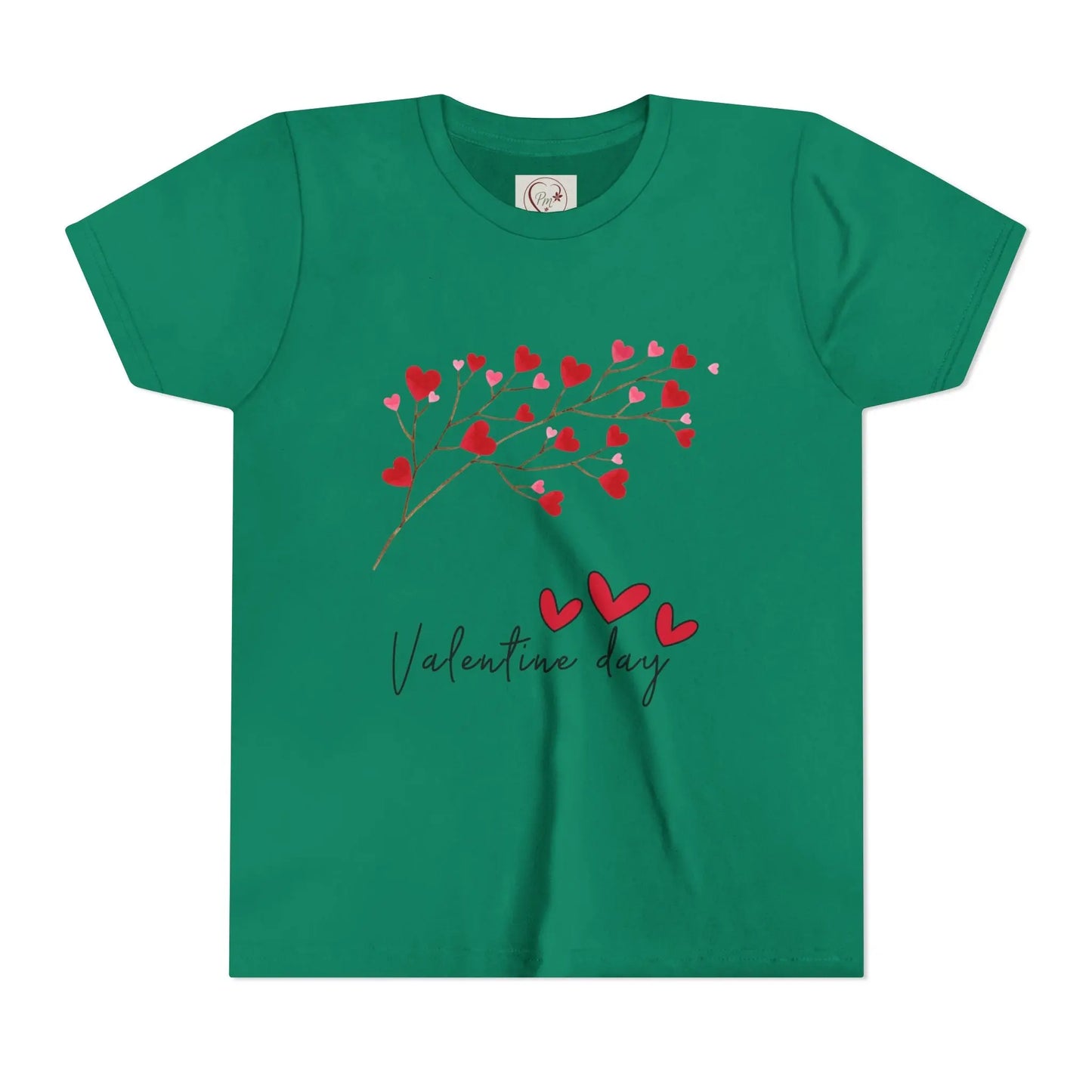 Sweet Valentine's Day youth tee with charming heart branch design. Perfect for school parties, celebrations & spreading love all February long.
Kelly Green