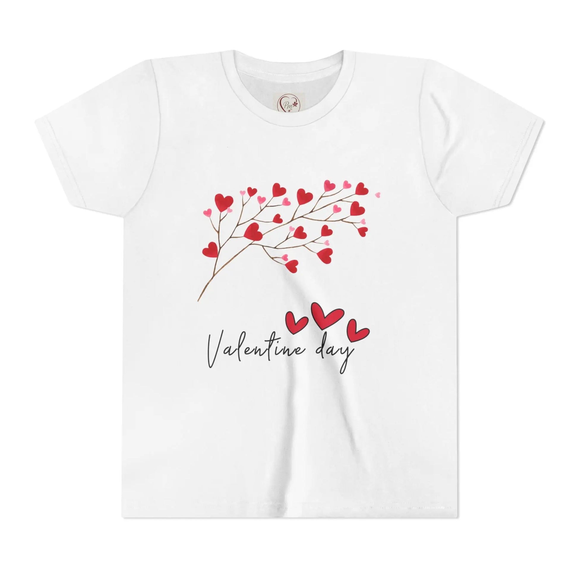 Sweet Valentine's Day youth tee with charming heart branch design. Perfect for school parties, celebrations & spreading love all February long.
White