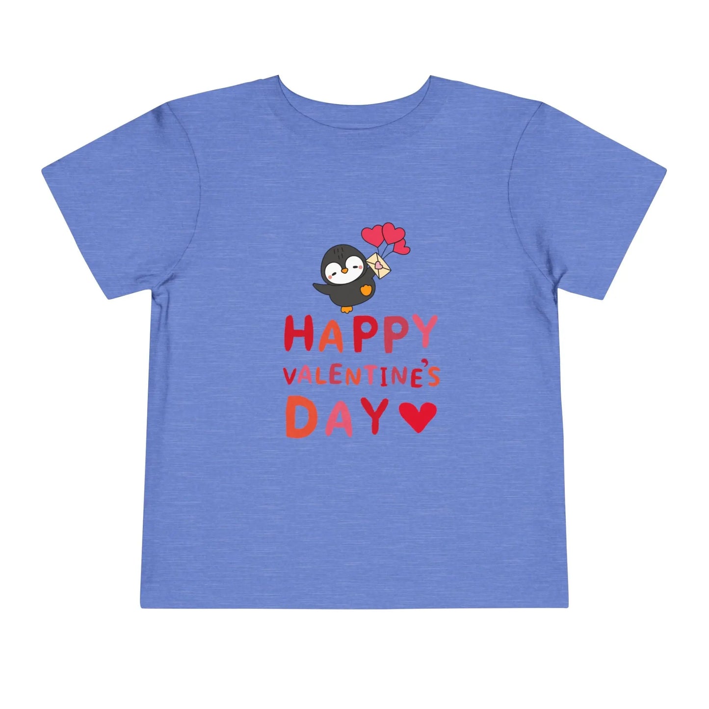 Soft cotton toddler tee with smiling penguin offering a heart. Perfect for Valentine's Day celebrations and spreading love. Sizes 2T-5T.
Heather Columbia Grey