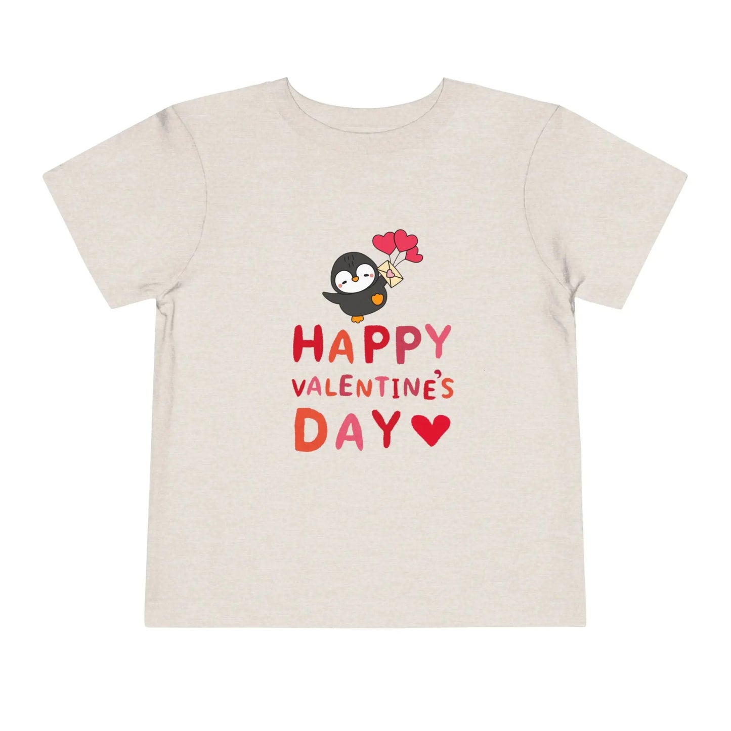 Soft cotton toddler tee with smiling penguin offering a heart. Perfect for Valentine's Day celebrations and spreading love. Sizes 2T-5T.
Heather Dust