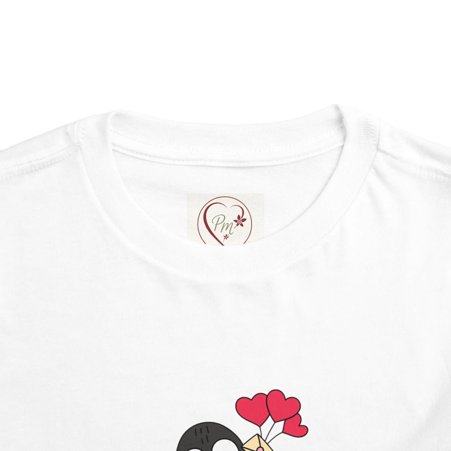 White t-shirt with a PM Creations 25 logo and design on a white background