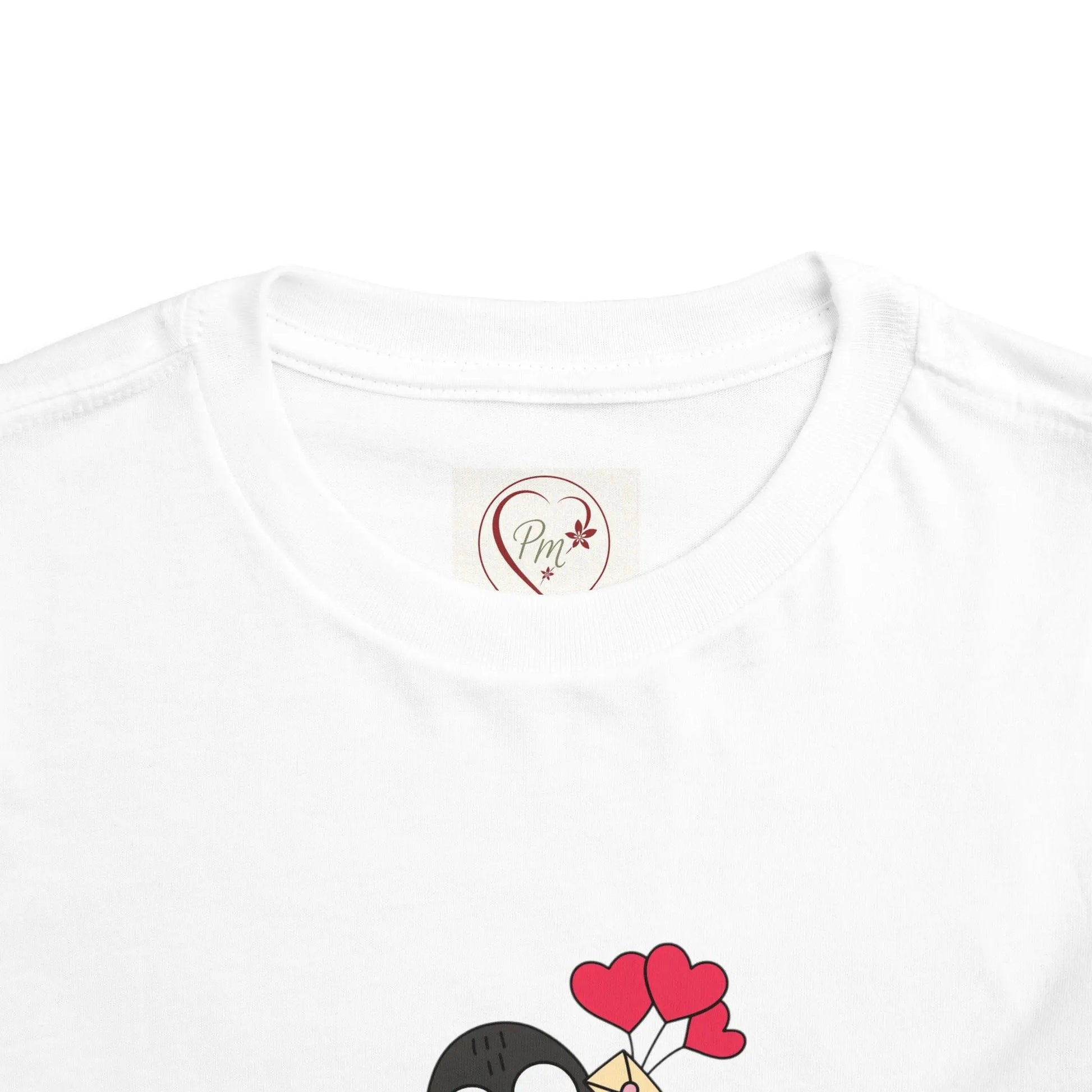 White t-shirt with a PM Creations 25 logo and design on a white background