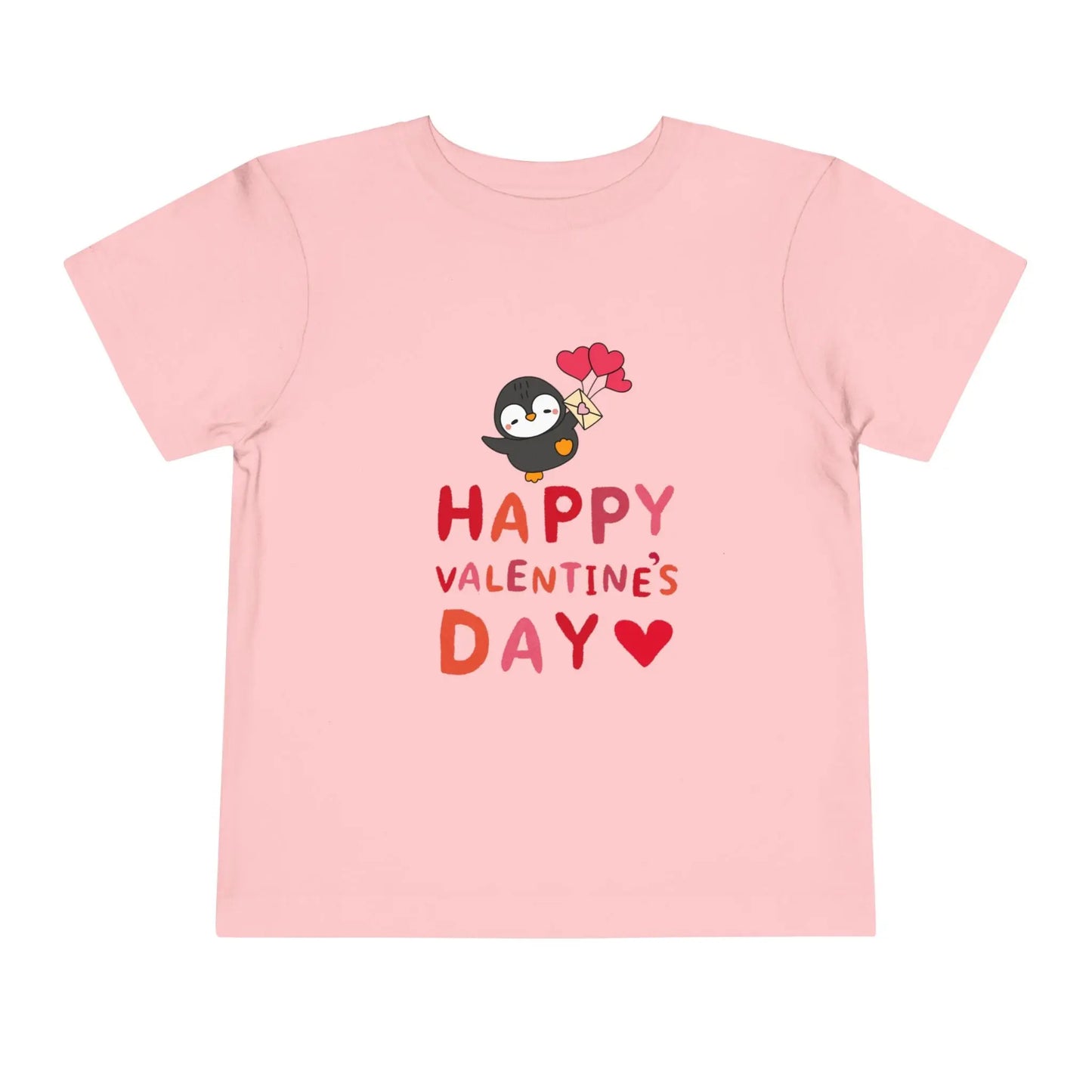 Soft cotton toddler tee with smiling penguin offering a heart. Perfect for Valentine's Day celebrations and spreading love. Sizes 2T-5T.
Pink