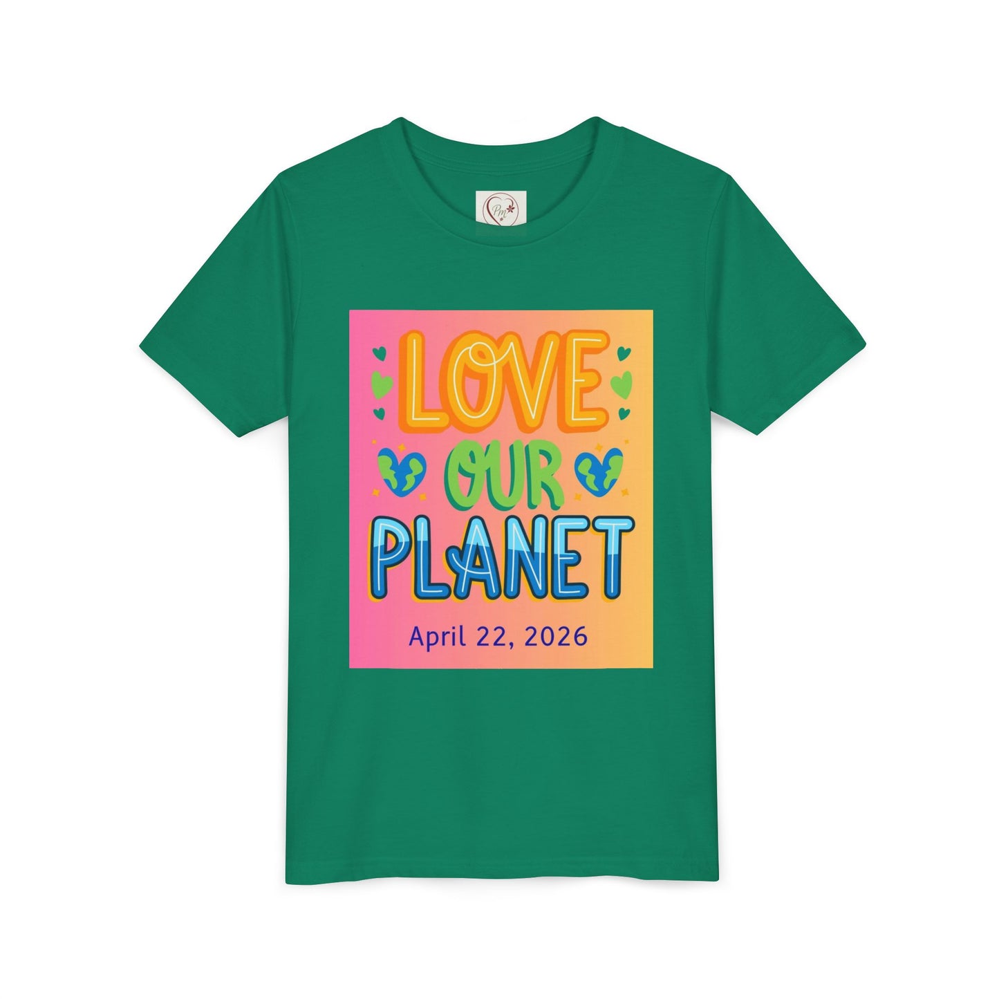 Soft cotton youth tee with Love Our Planet and Happy Earth Day graphics. Perfect for school celebrations and eco-conscious kids. Sizes S-XL.
Kelly Green