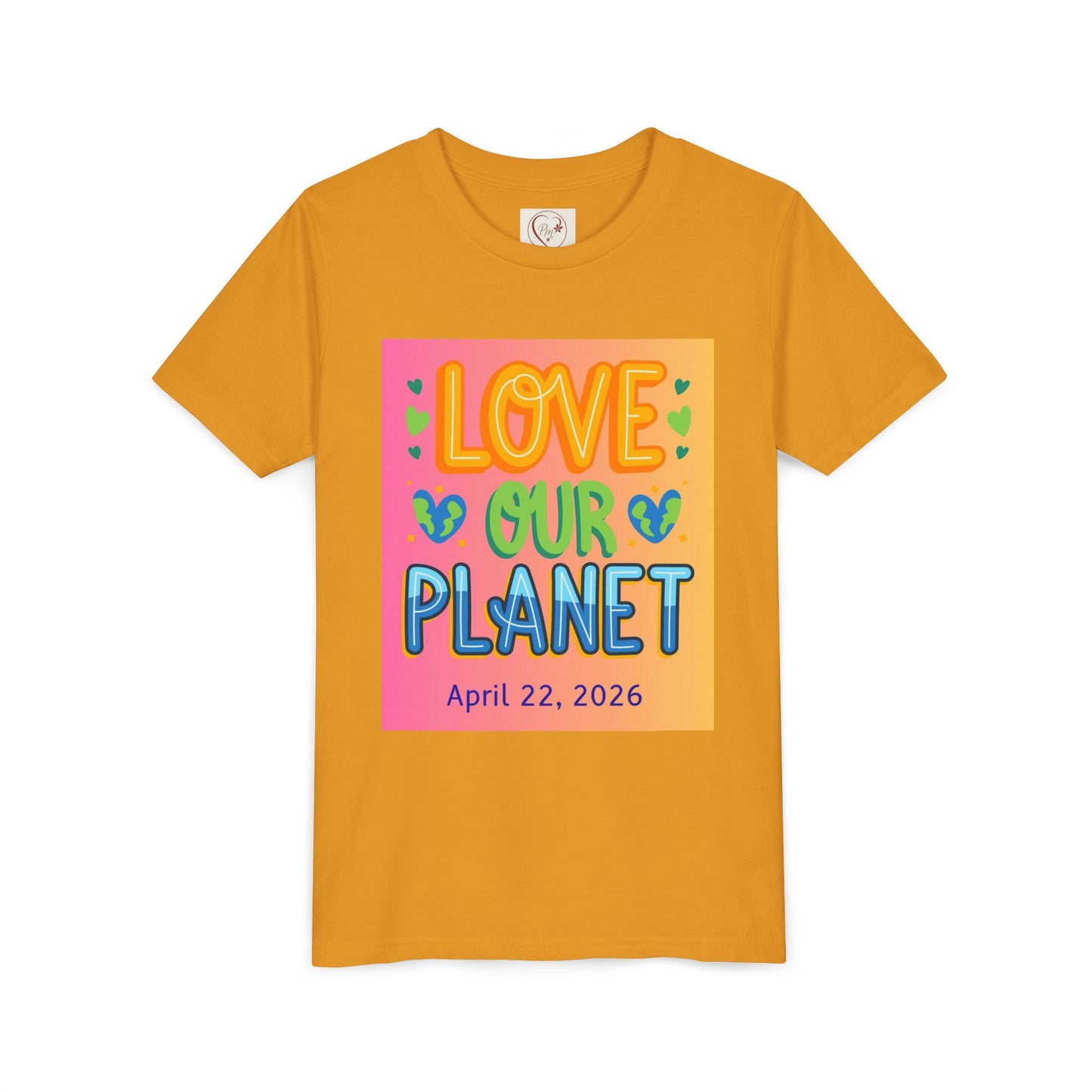Soft cotton youth tee with Love Our Planet and Happy Earth Day graphics. Perfect for school celebrations and eco-conscious kids. Sizes S-XL.
Mustard
