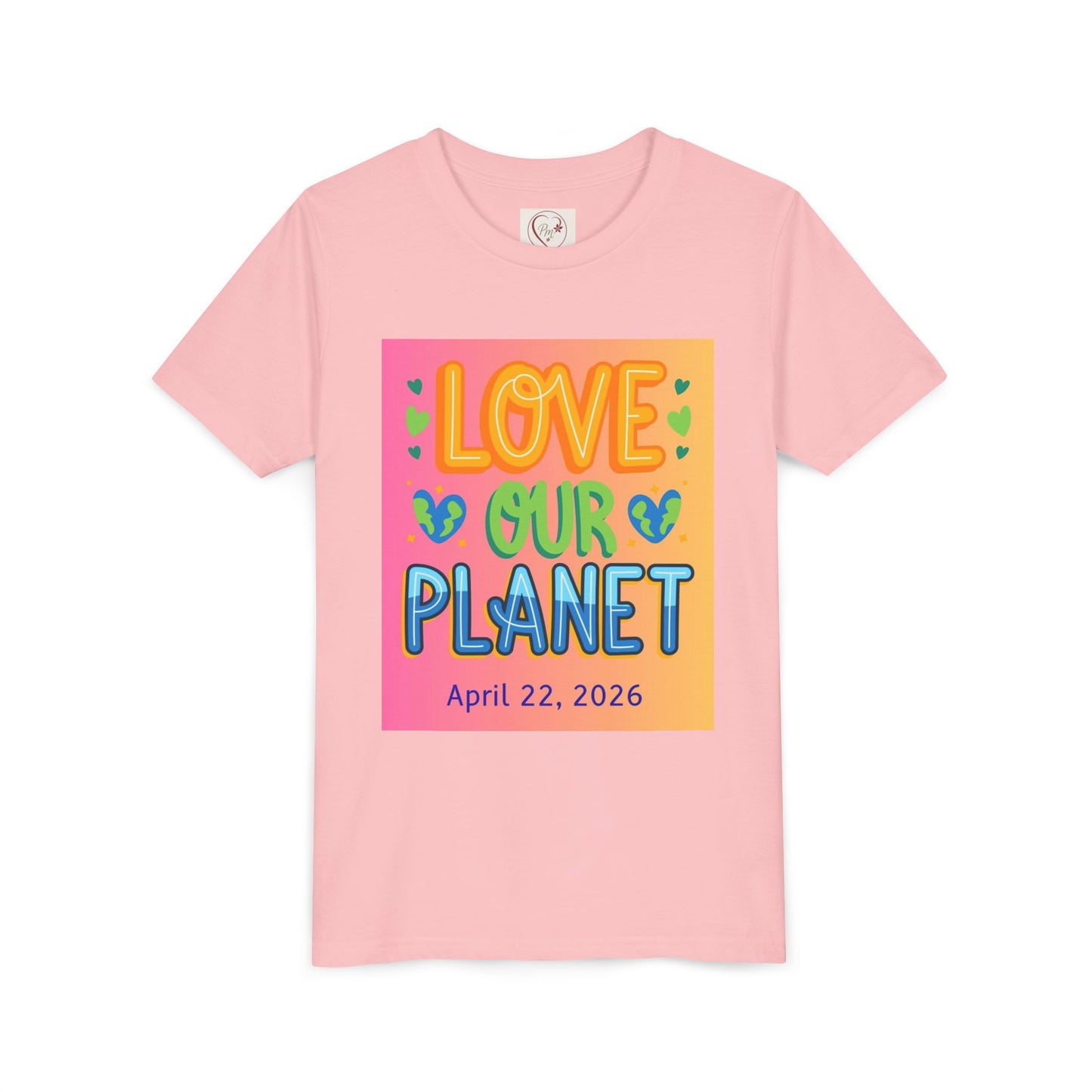 Soft cotton youth tee with Love Our Planet and Happy Earth Day graphics. Perfect for school celebrations and eco-conscious kids. Sizes S-XL.
Pink